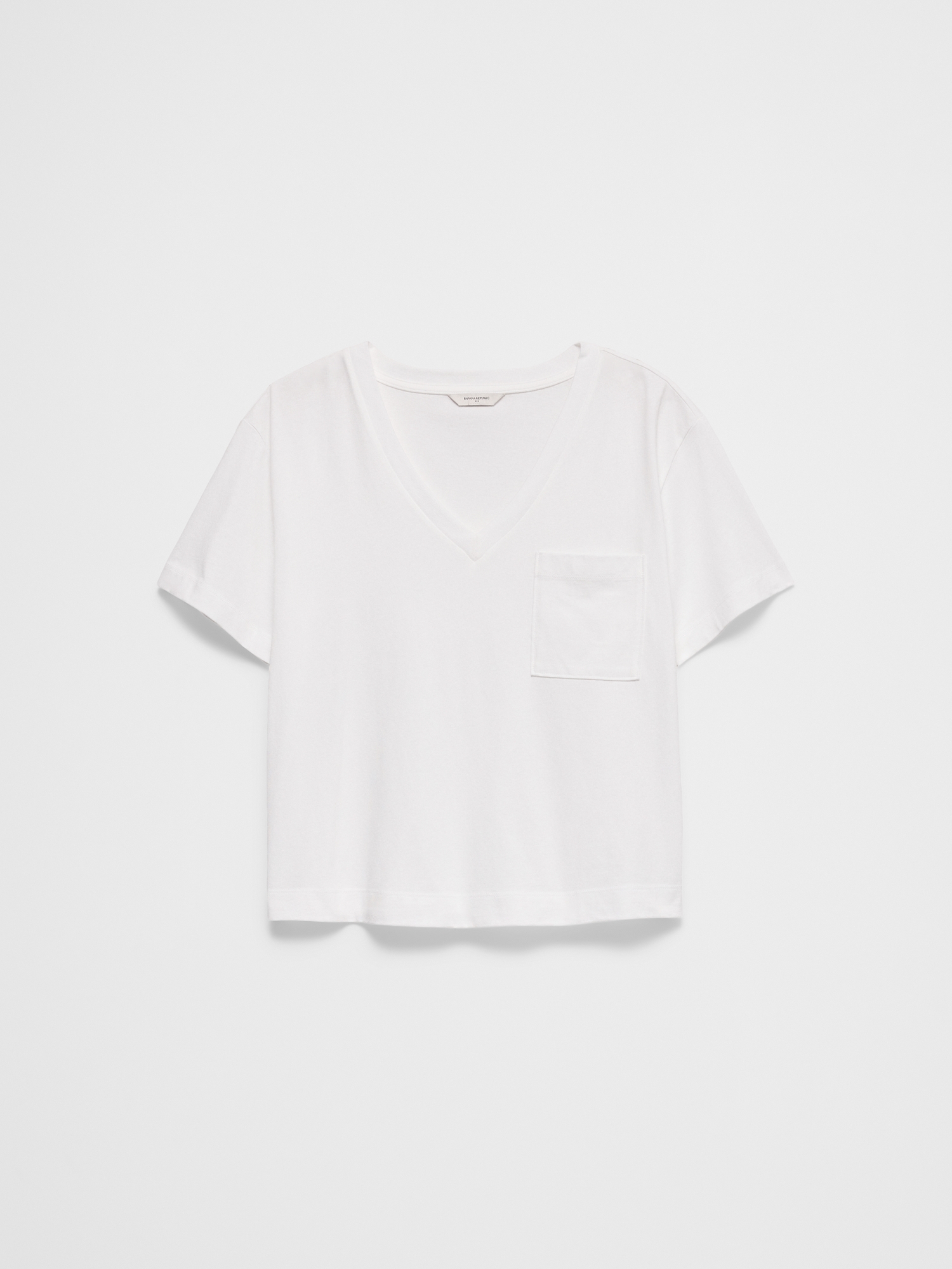 L'image numéro 4 présente T-shirt en coton de qualité supérieure à poche et col en V