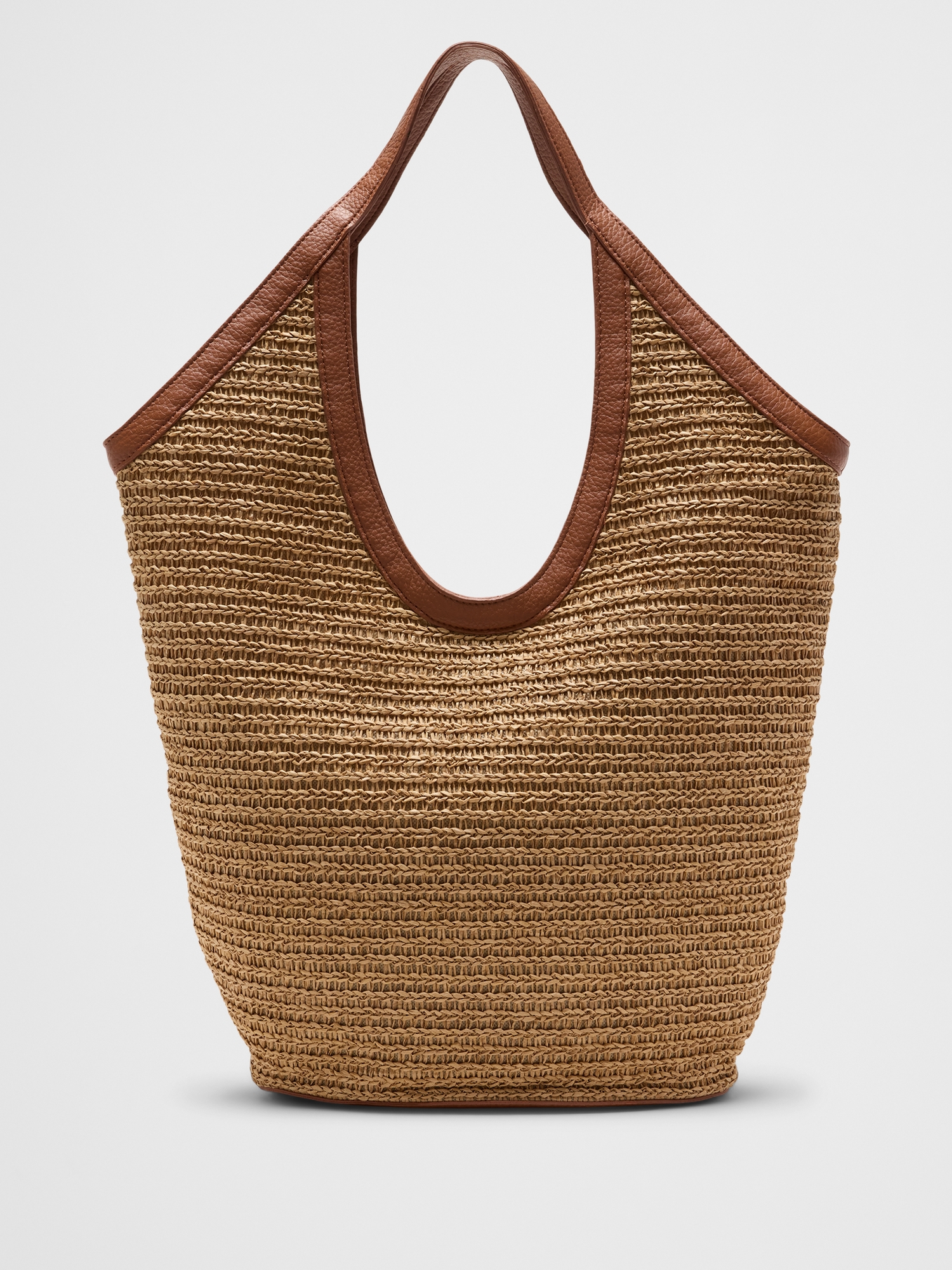 Image number 1 showing, Straw Hobo Tote