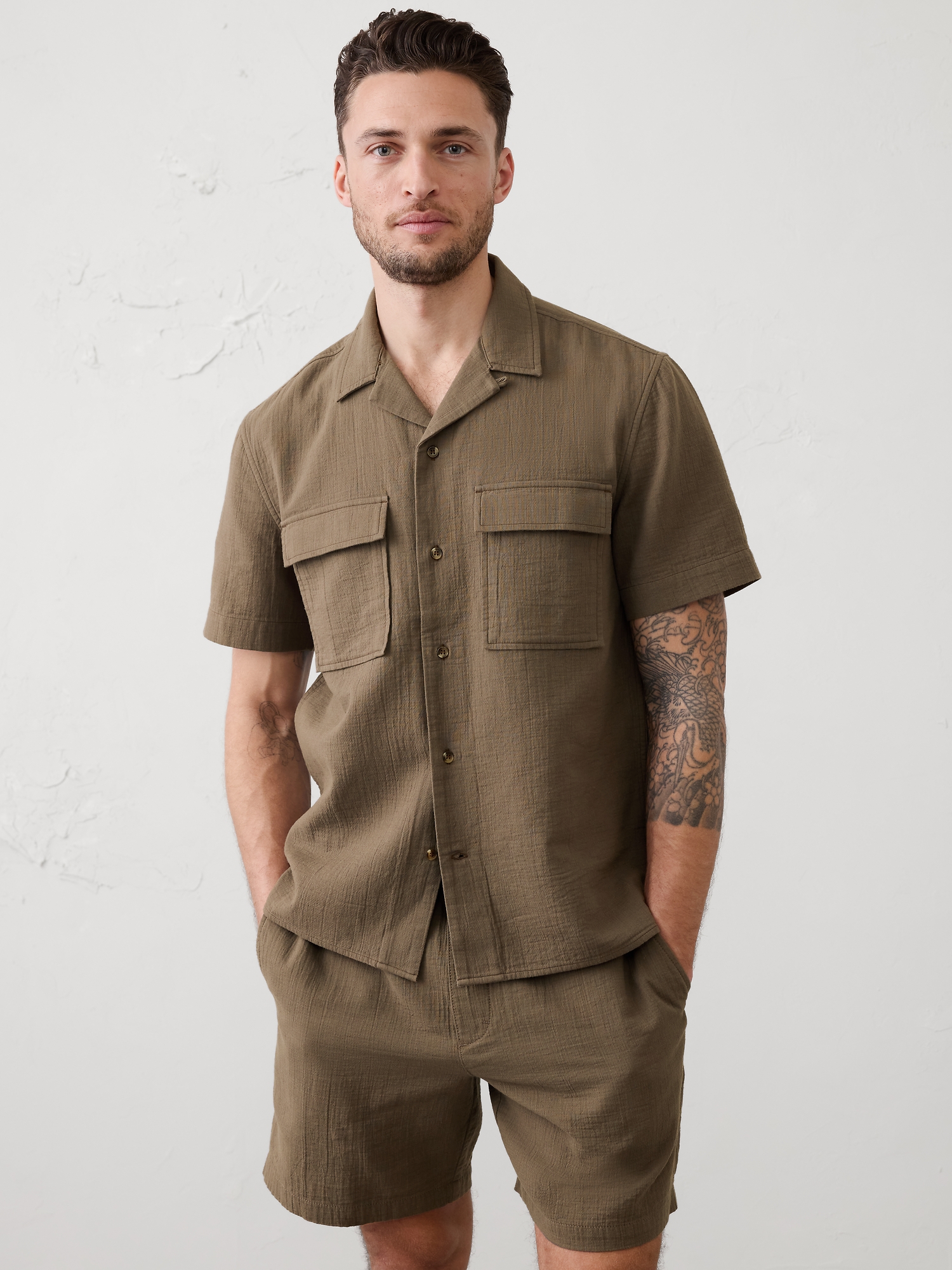 Standard-Fit Double Weave Resort Shirt