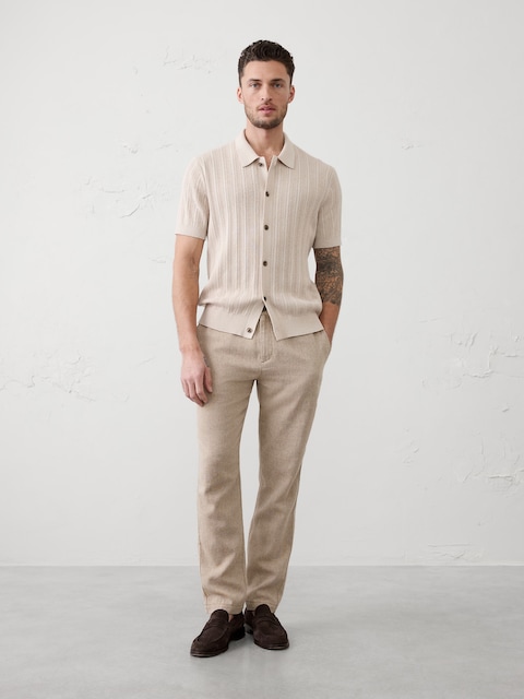 PANTALON EN MÉLANGE DE LIN