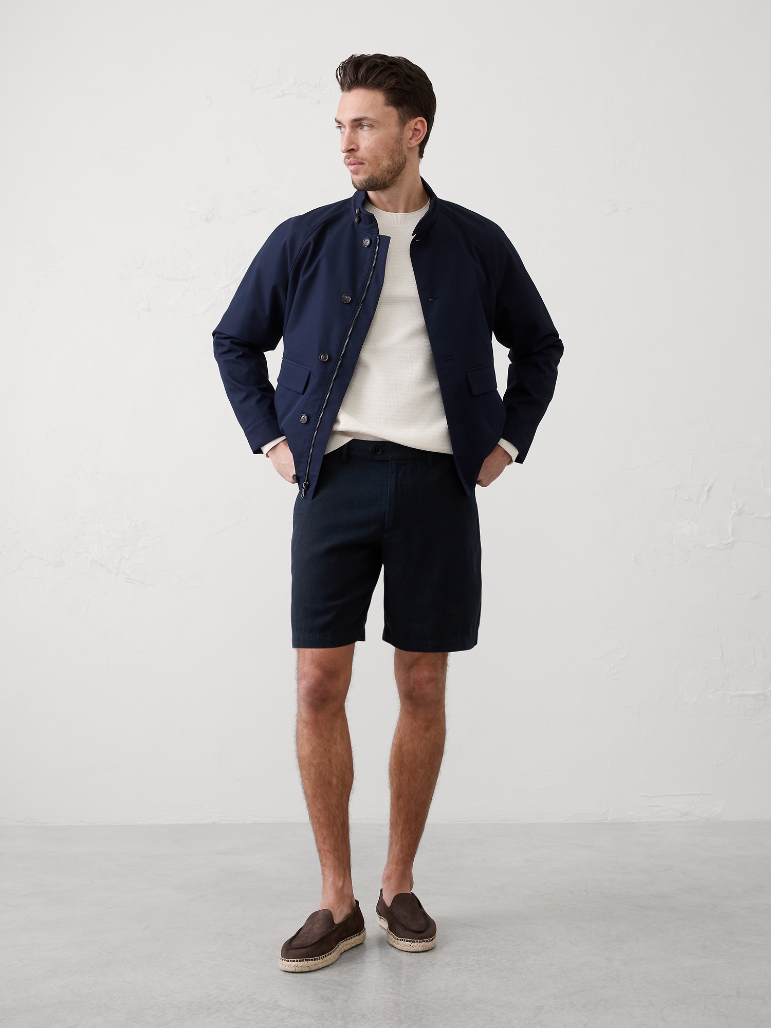 Image number 1 showing, Slim-Fit 7" Linen-Blend Short