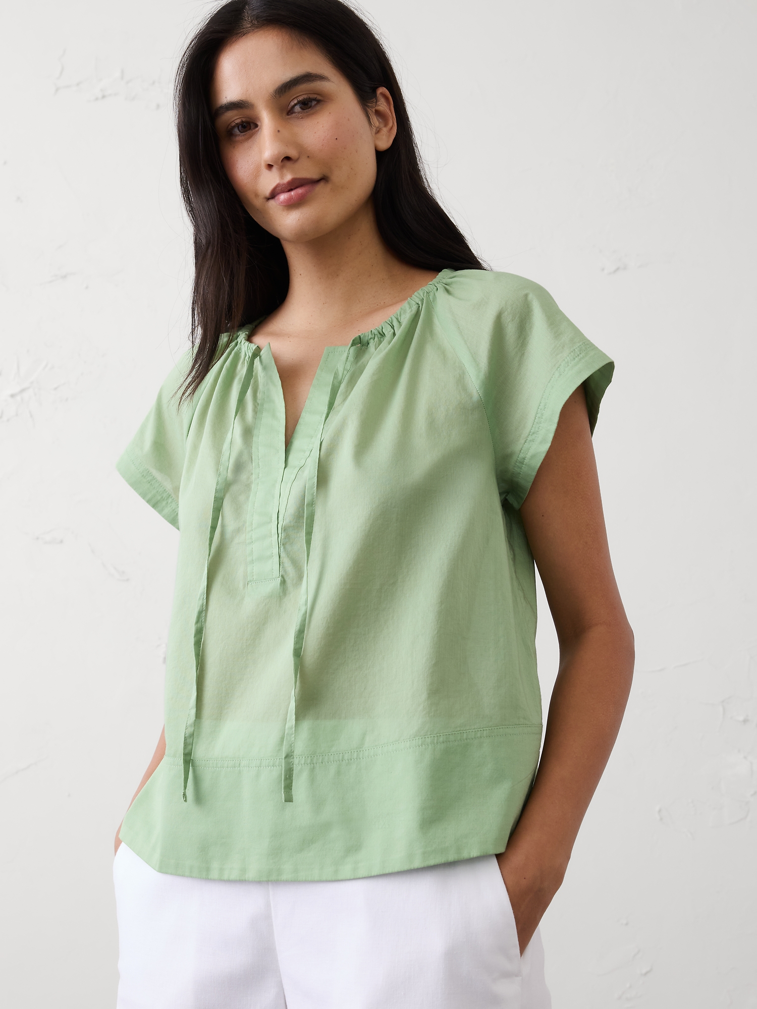 Image number 1 showing, Shirred Popover Top