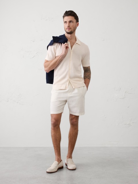 Button-Down Sweater Polo