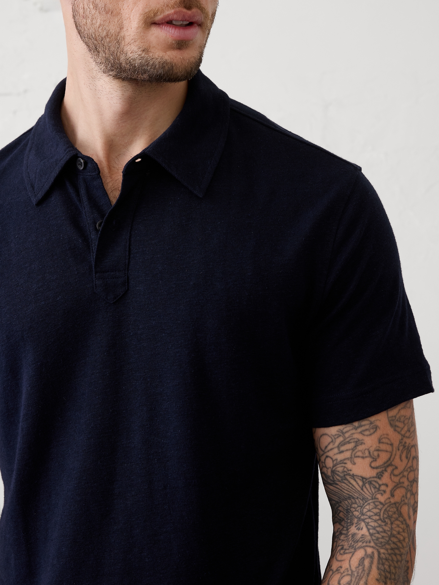 Image number 3 showing, Slim-Fit Linen-Blend Polo