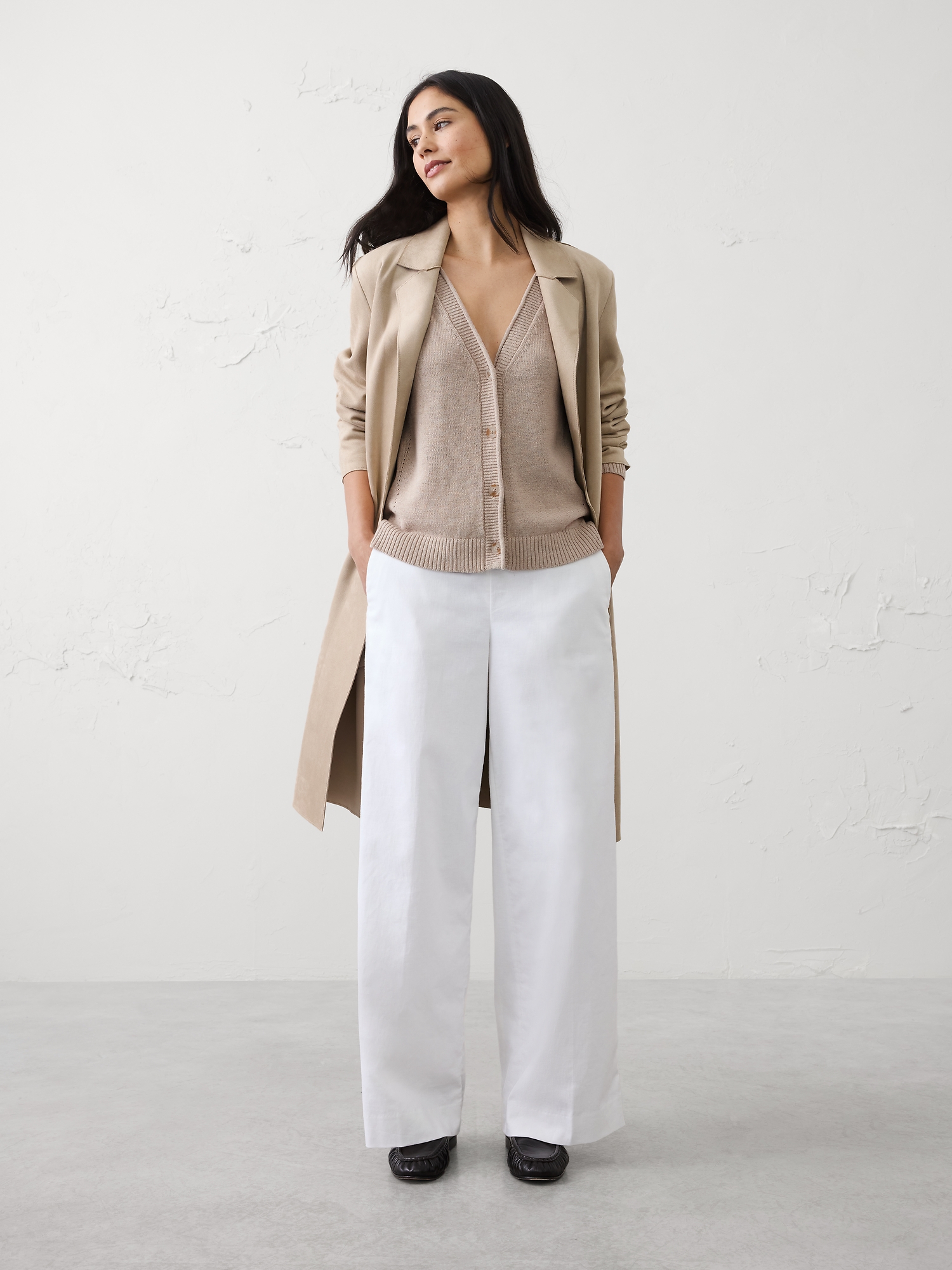 Image number 3 showing, Ramie-Cotton V-Neck Cardigan Sweater