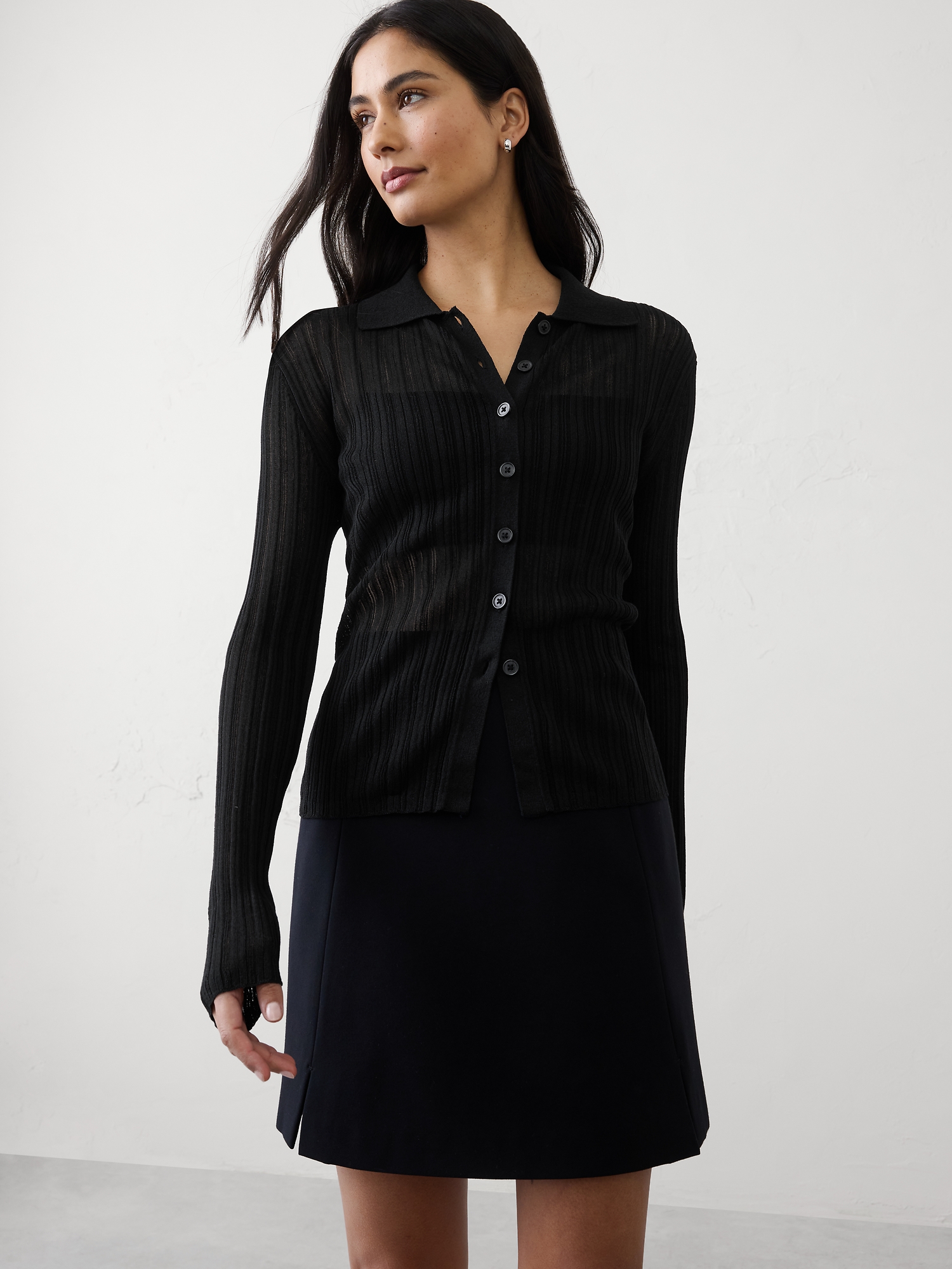 Image number 1 showing, Sheer Cardigan Sweater