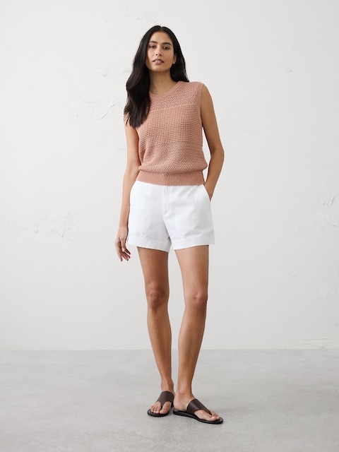 Linen-Blend High-Rise Short
