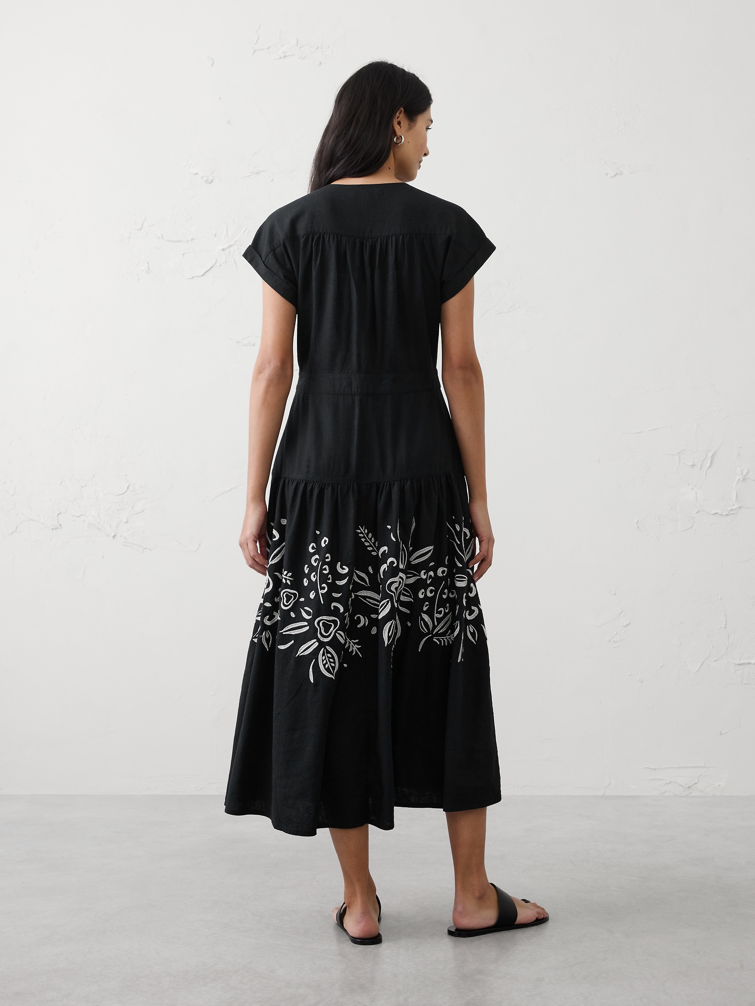 Image number 2 showing, Embroidered Tiered Midi Dress