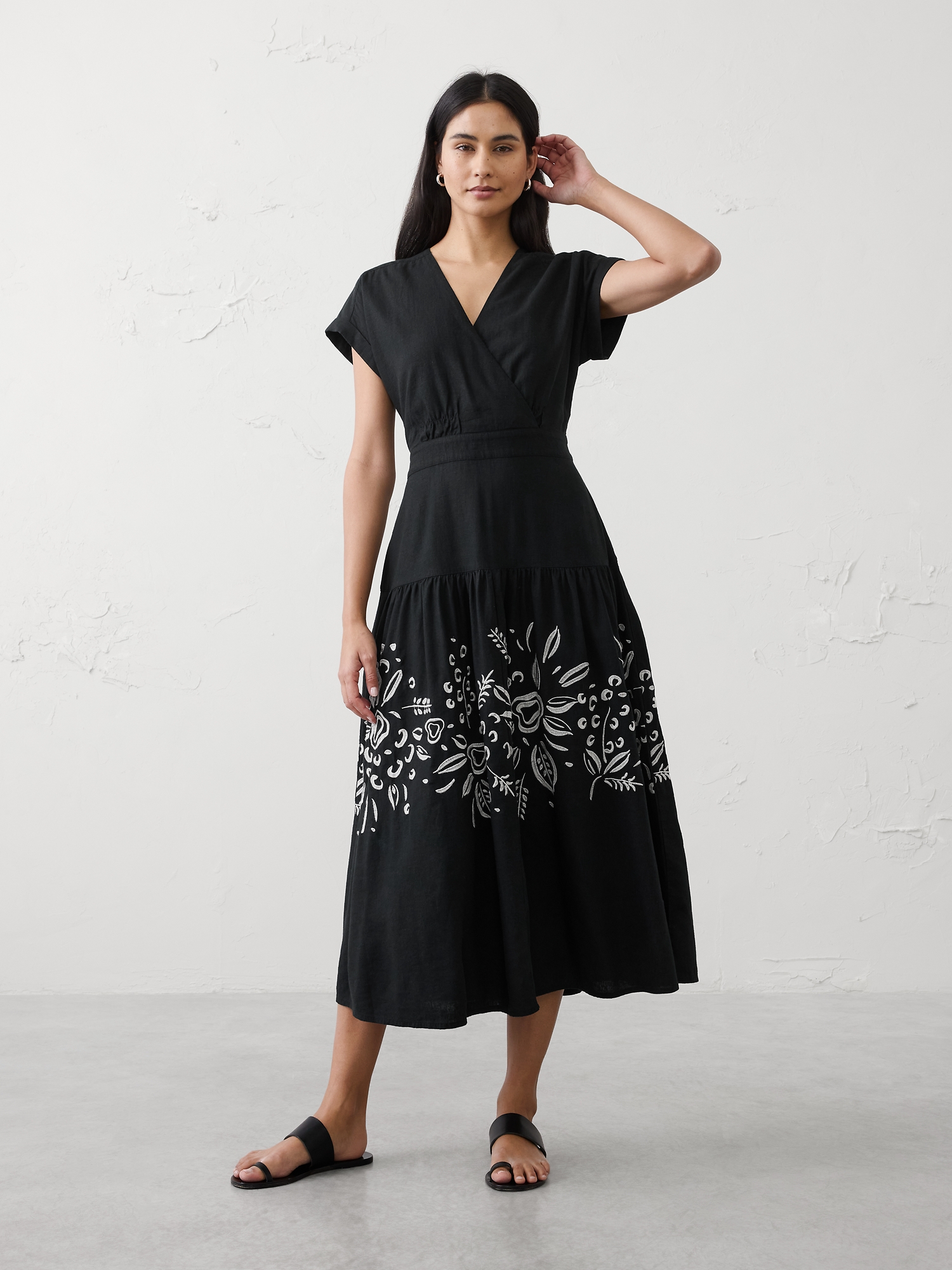 Image number 3 showing, Embroidered Tiered Midi Dress