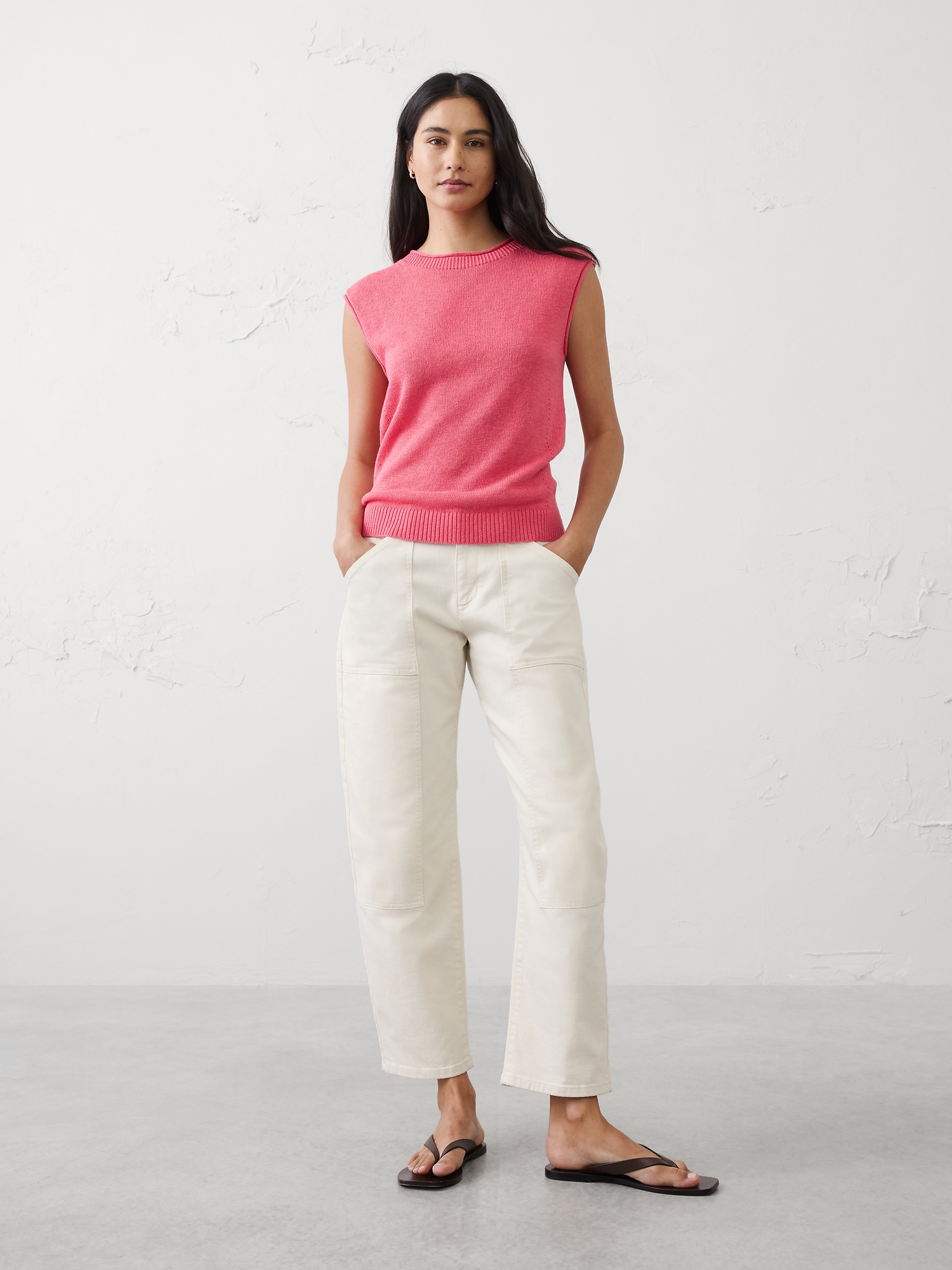 Image number 1 showing, Ramie-Cotton Sweater Tank