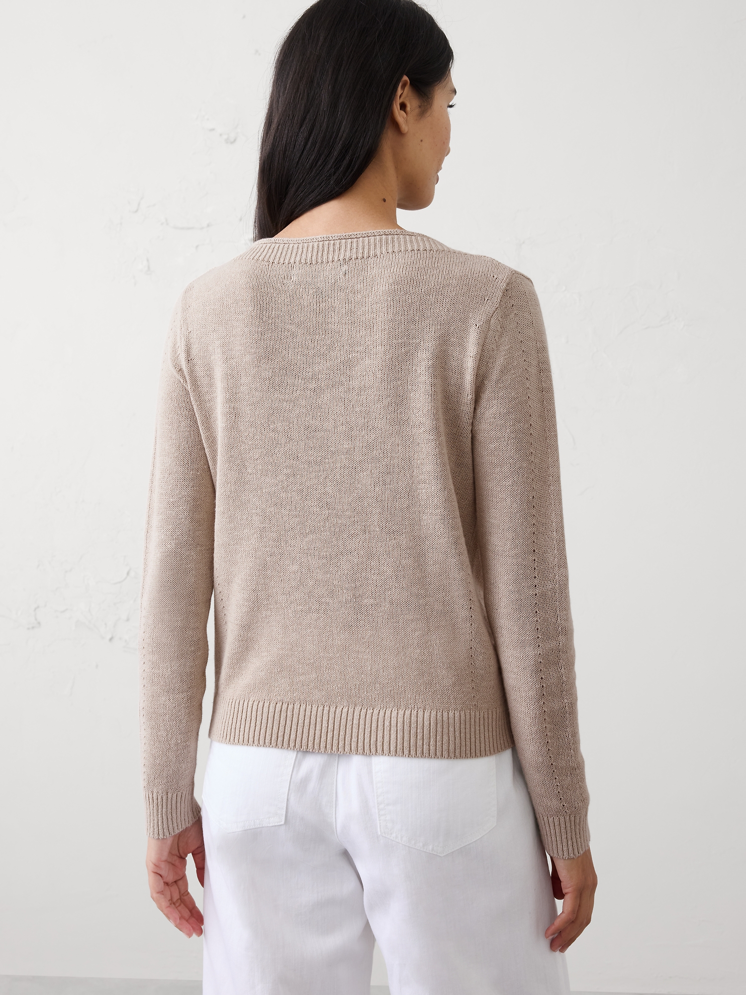 Image number 2 showing, Ramie-Cotton Pointelle Sweater