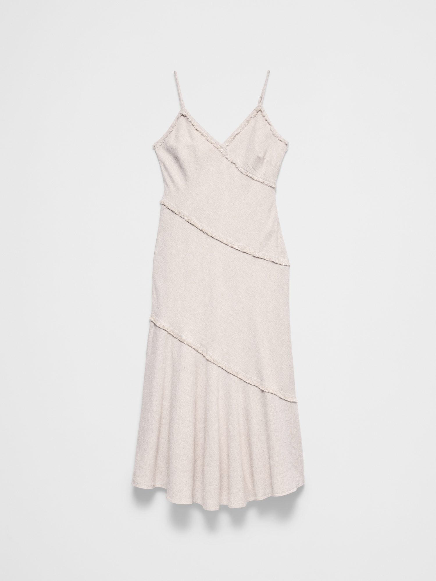 Image number 4 showing, Linen-Blend Fray-Edges Midi Dress