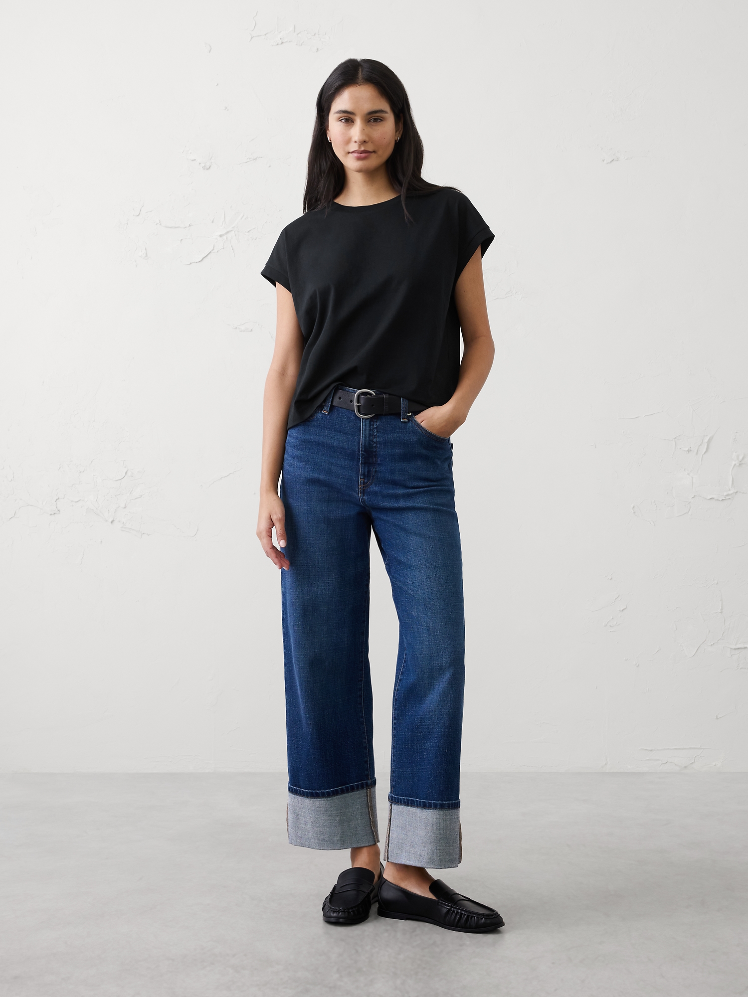 T-SHIRT DROIT EN COTON DE QUALITÉ SUPÉRIEURE