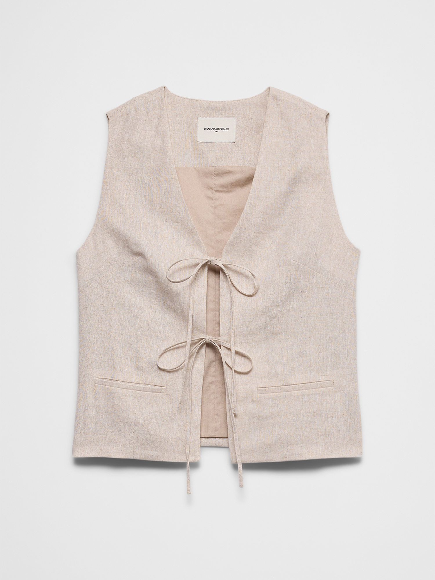 Image number 7 showing, Linen-Blend Tie-Front Vest
