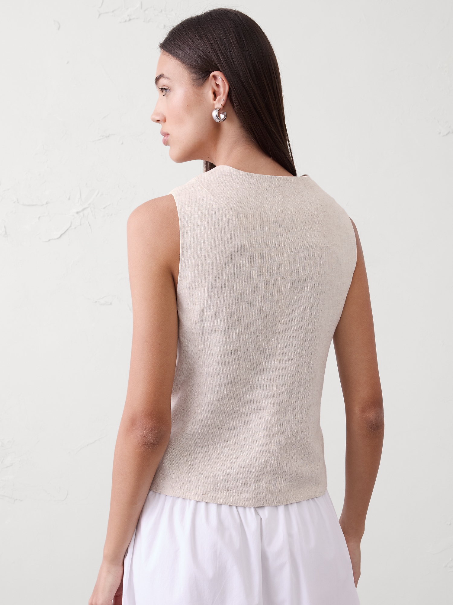 Image number 5 showing, Linen-Blend Tie-Front Vest