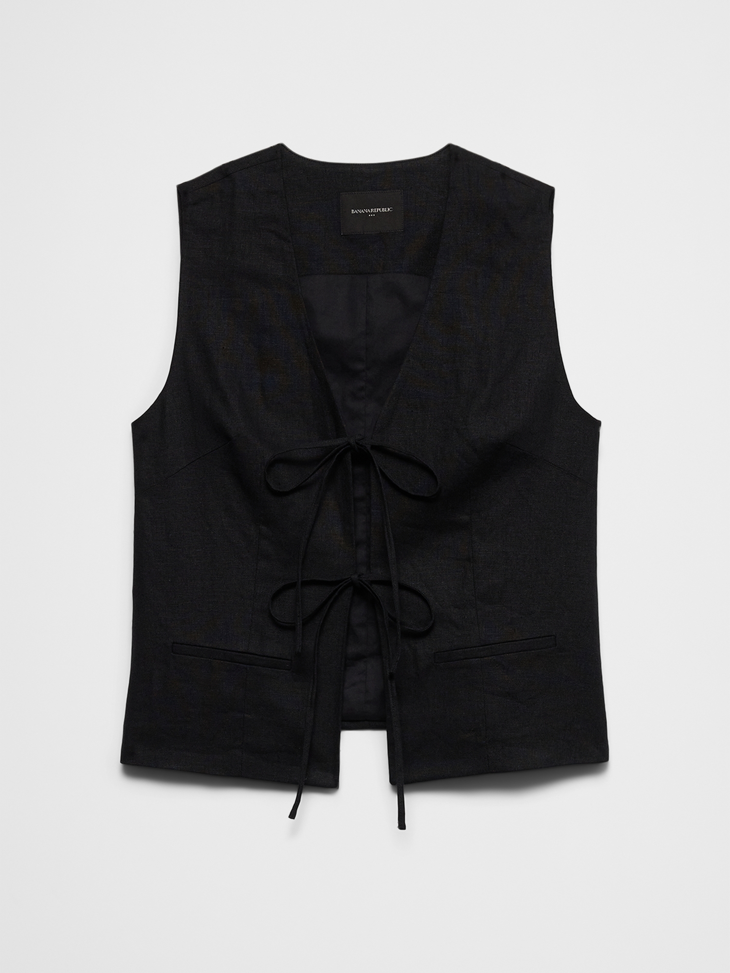 Image number 4 showing, Linen-Blend Tie-Front Vest