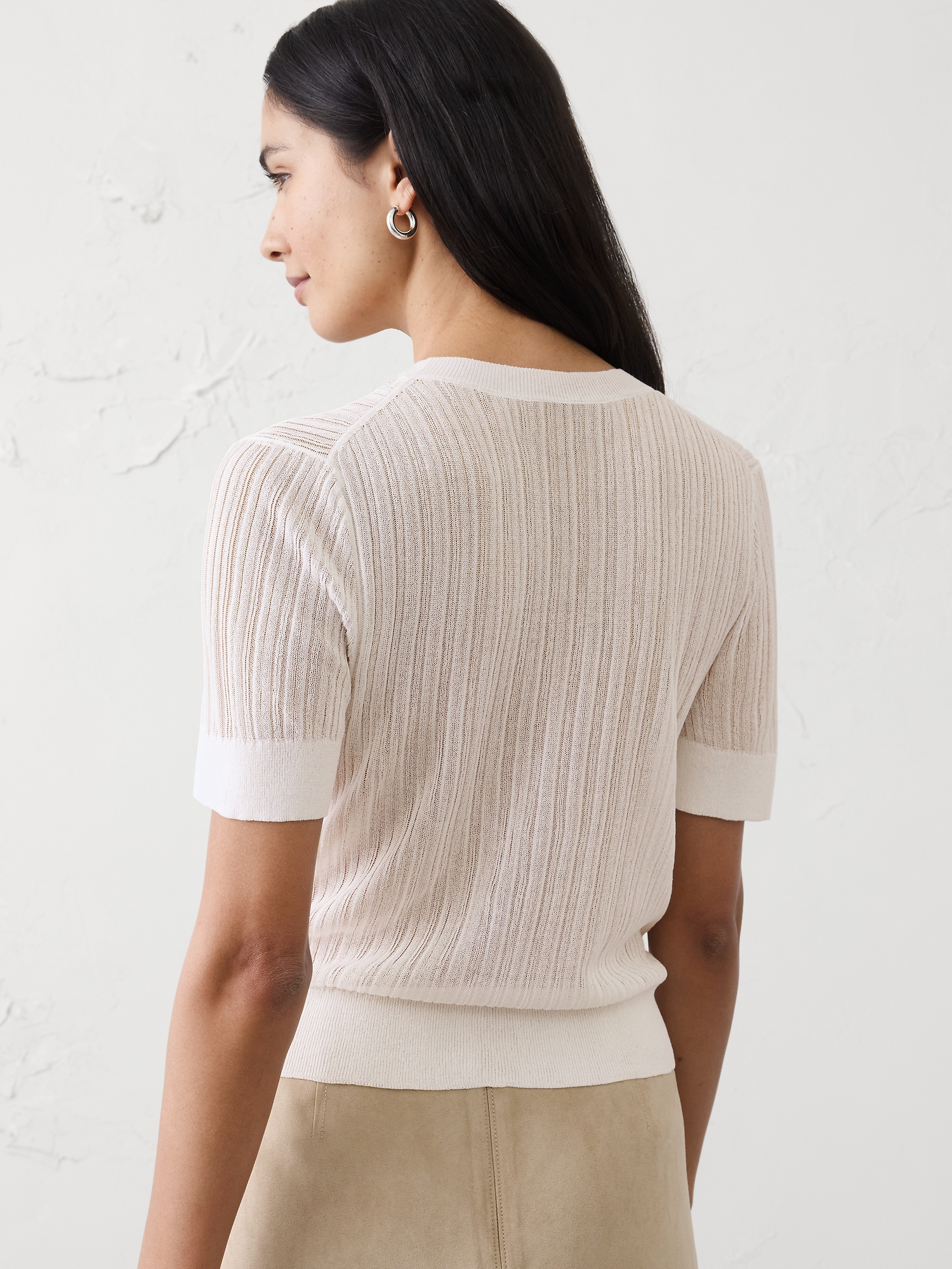 L'image numéro 2 présente T‑Shirt en tricot diaphane