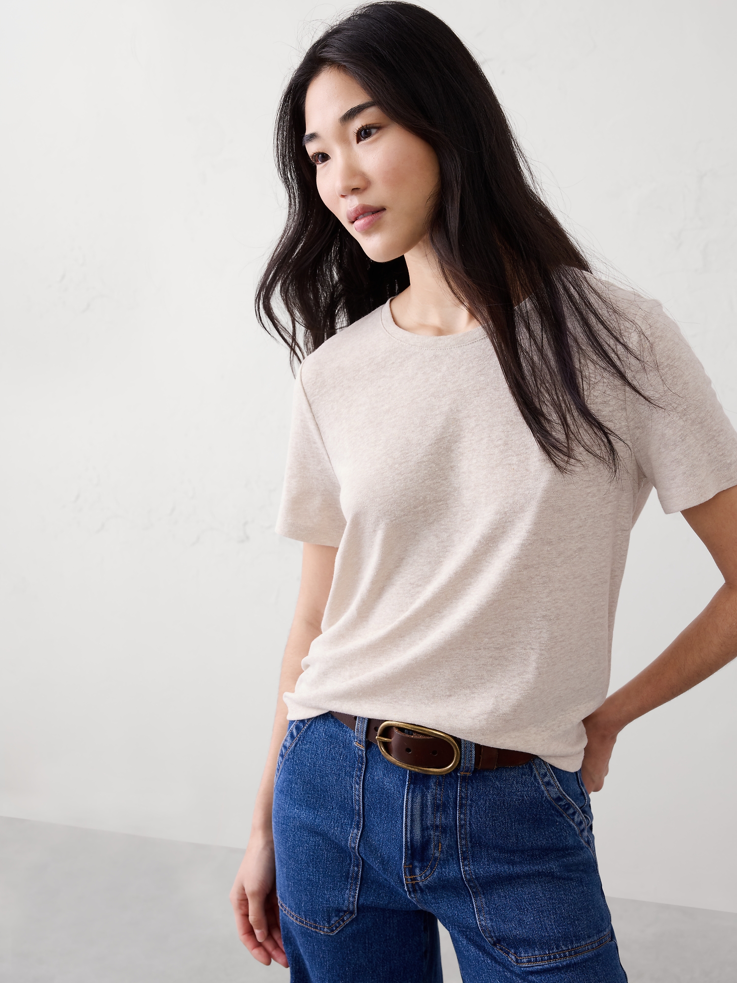 Linen-Blend T-Shirt