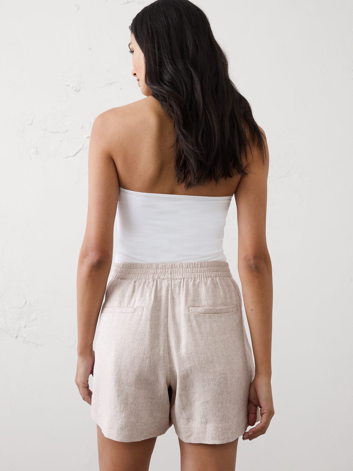 Image number 2 showing, High-Rise Linen-Blend Short