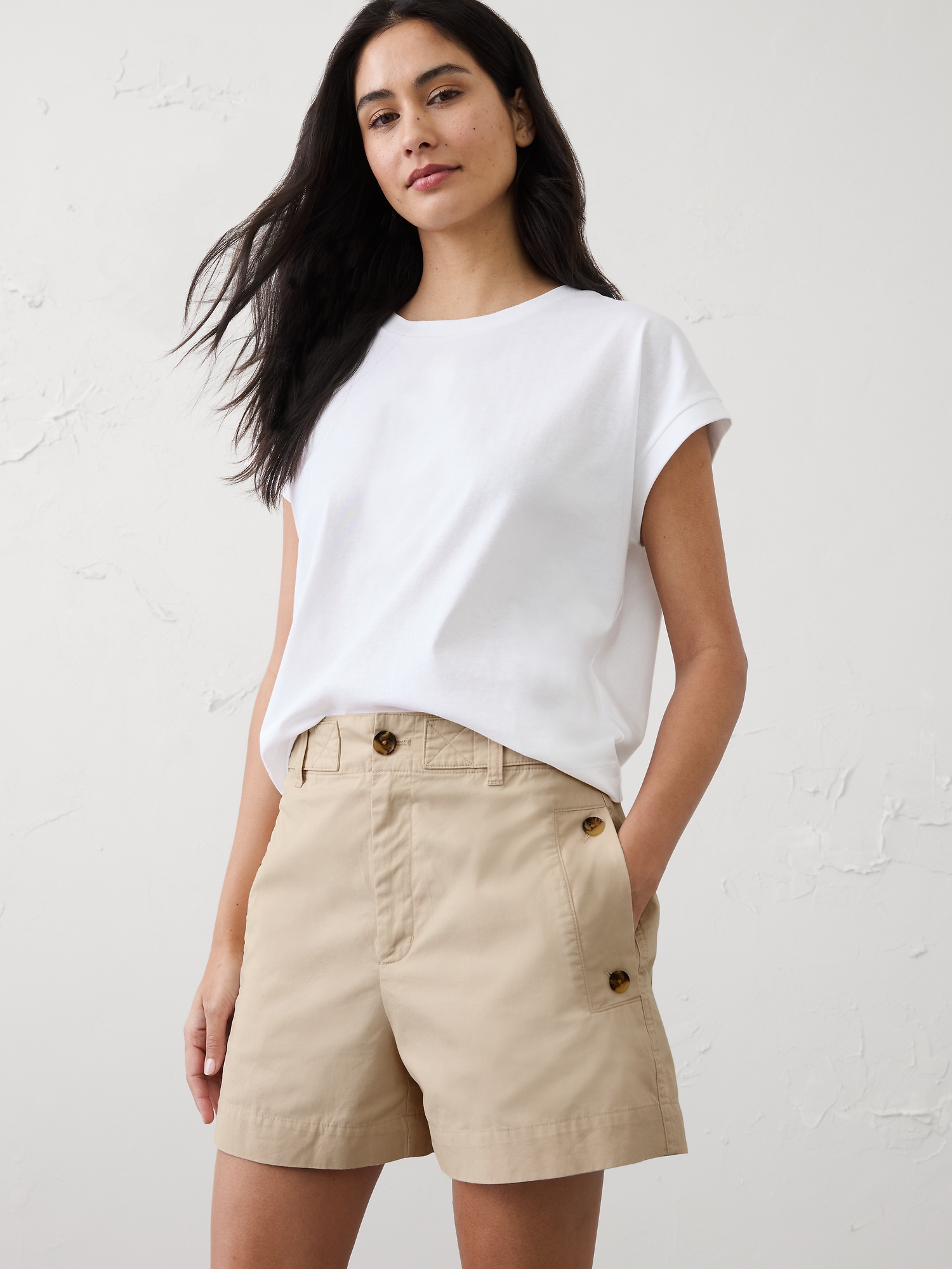 High-Rise Twill Utility Short