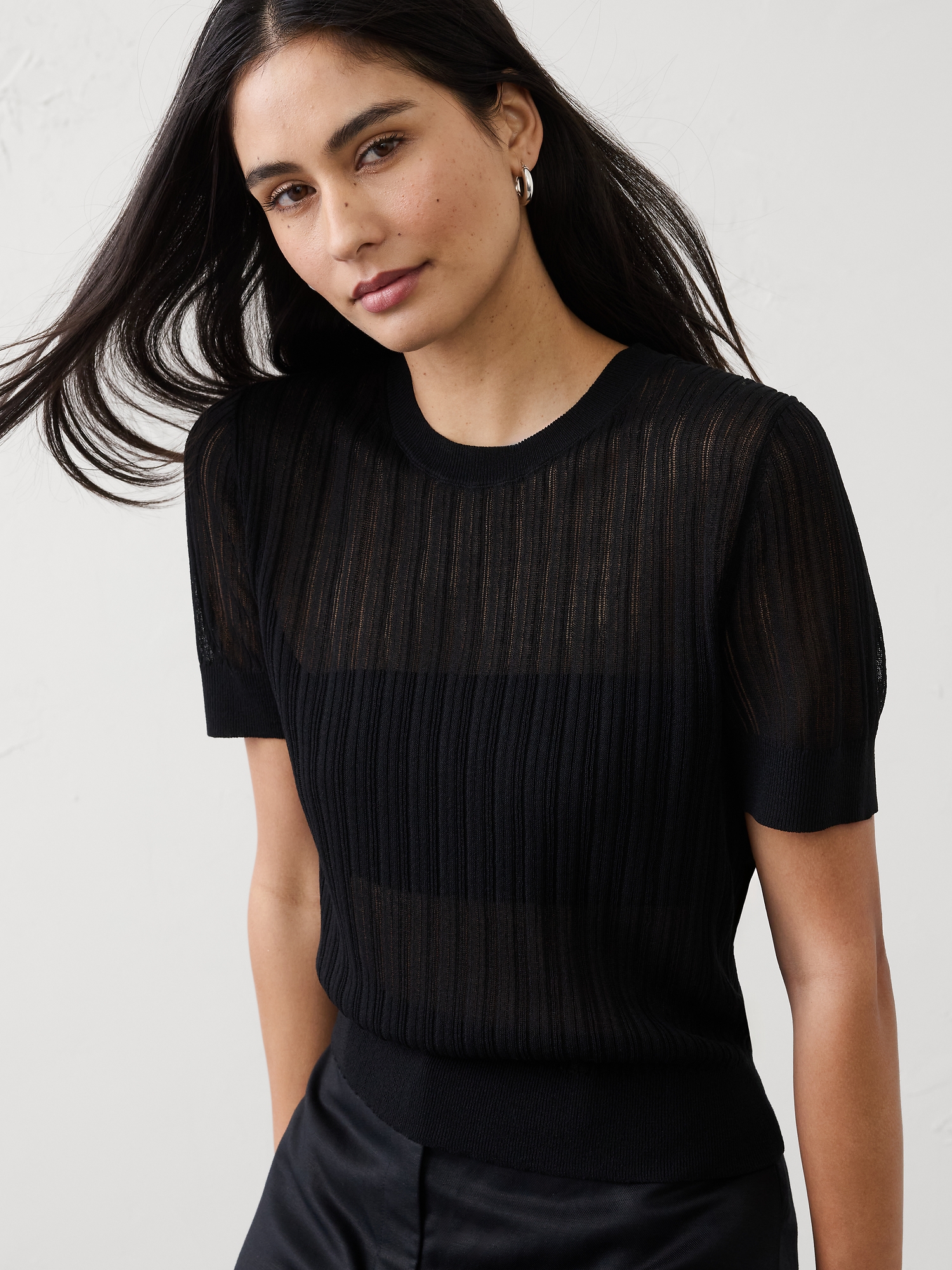 Image number 3 showing, Sheer Sweater T‑Shirt