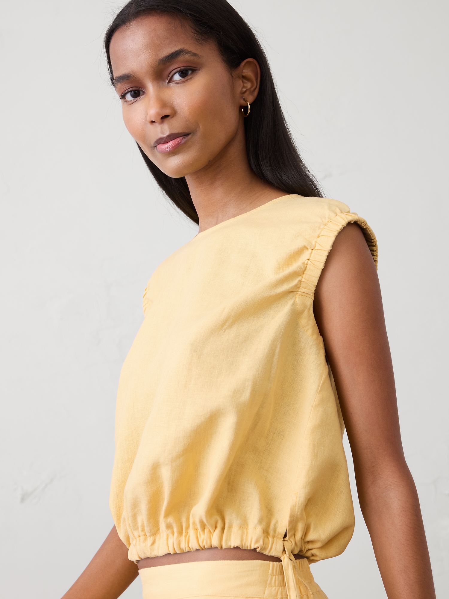 Image number 6 showing, Linen-Blend Side-Tie Top