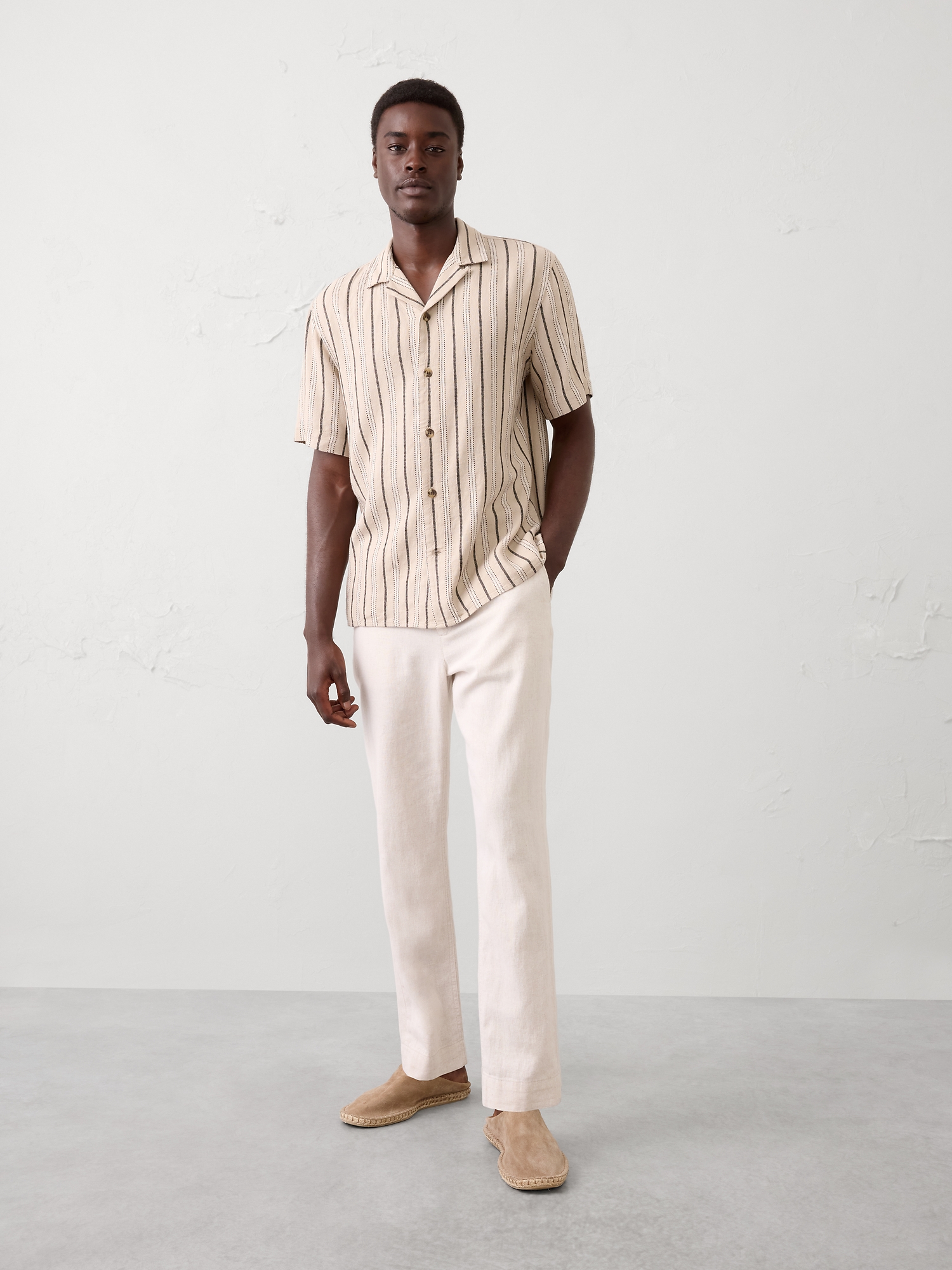 Standard-Fit Textured Resort Shirt