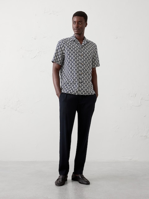 Standard-Fit Textured Resort Shirt