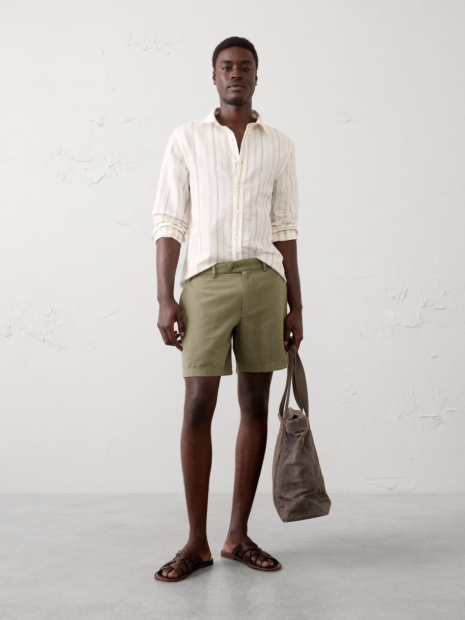Image number 1 showing, Slim-Fit 7" Linen-Blend Short