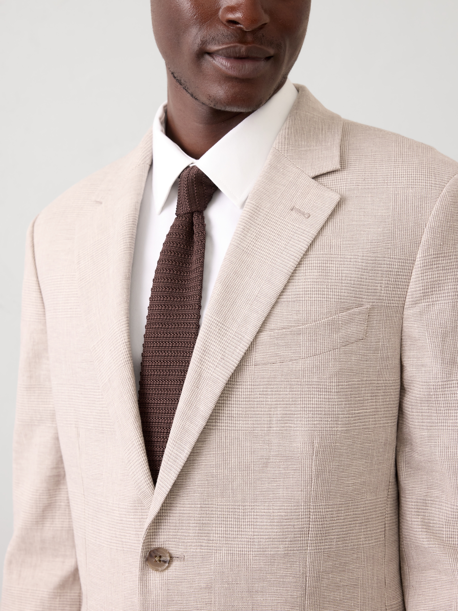 Image number 3 showing, Tailored-Fit Linen-Blend Glen Plaid Suit Jacket