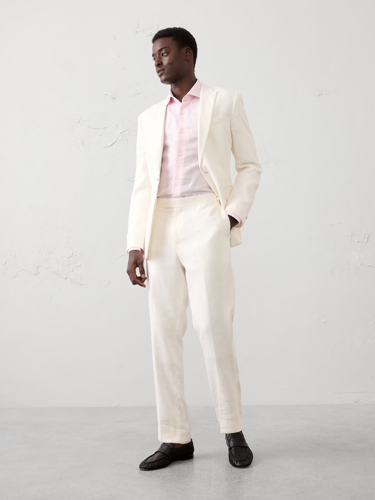 Image number 3 showing, Slim-Fit Linen-Blend Dress Shirt