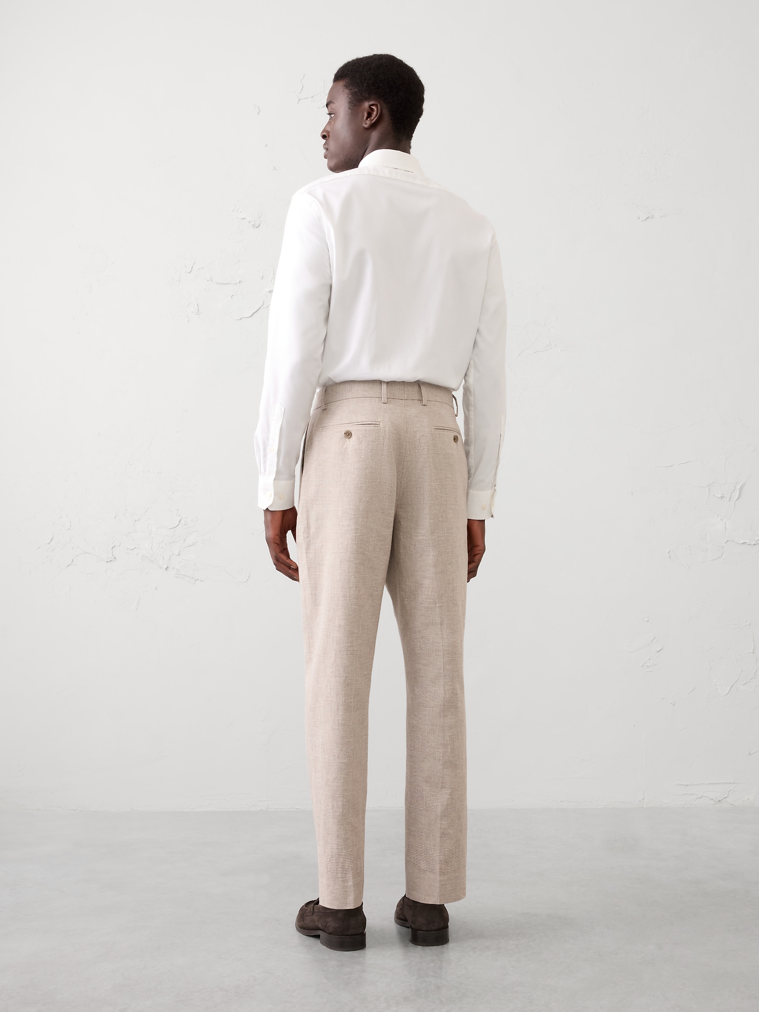 Image number 2 showing, Tailored-Fit Linen-Blend Glen Plaid Suit Trouser