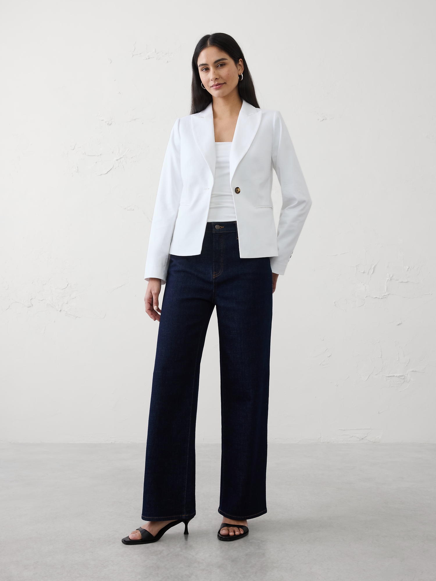 Image number 1 showing, Linen-Blend Tailored Blazer