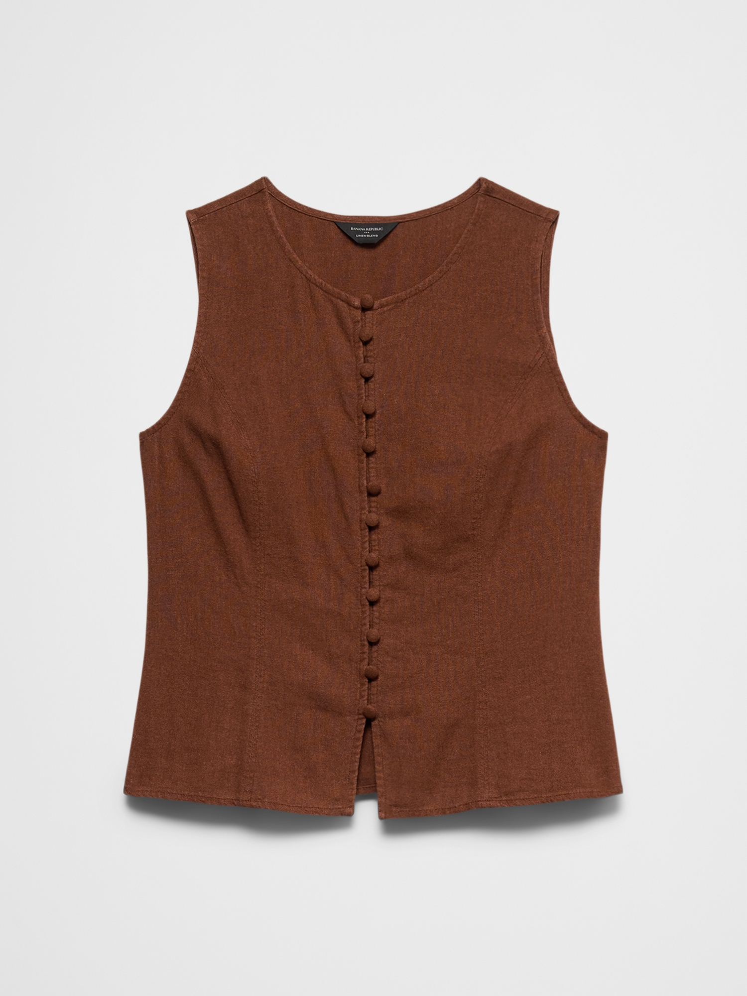 L'image numéro 4 présente Gilet noué au dos en mélange de lin