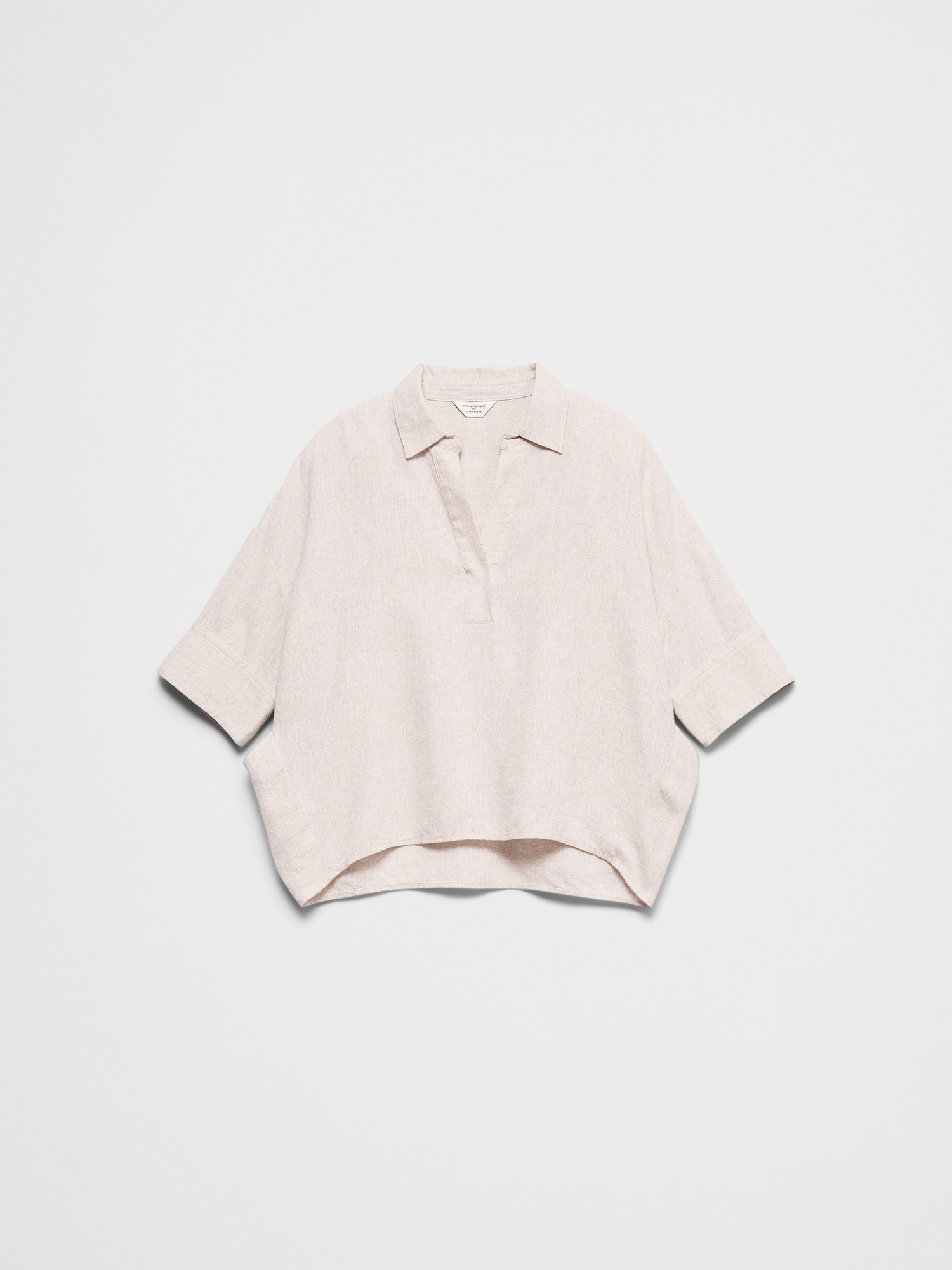 L'image numéro 4 présente Haut drapé en mélange de lin