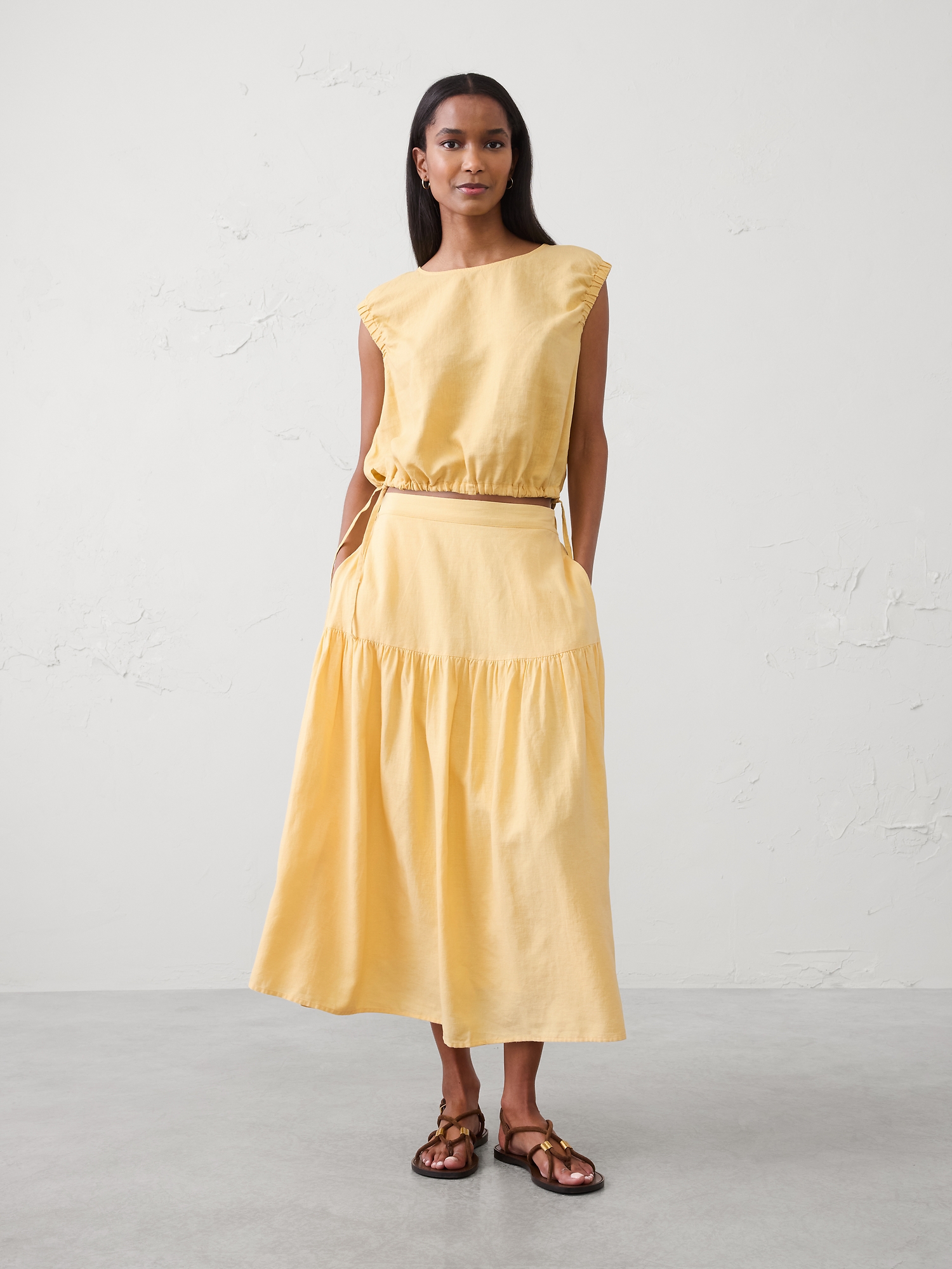 Image number 6 showing, Linen-Blend Side-Tie Top