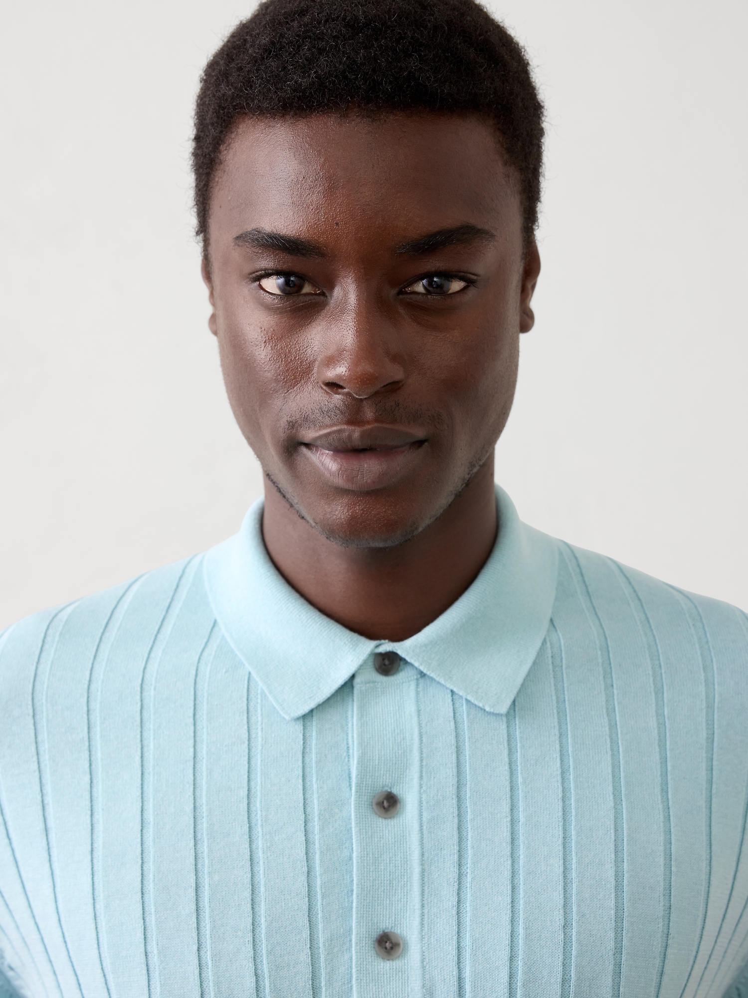 L'image numéro 3 présente Polo coupe étroite à côtes larges