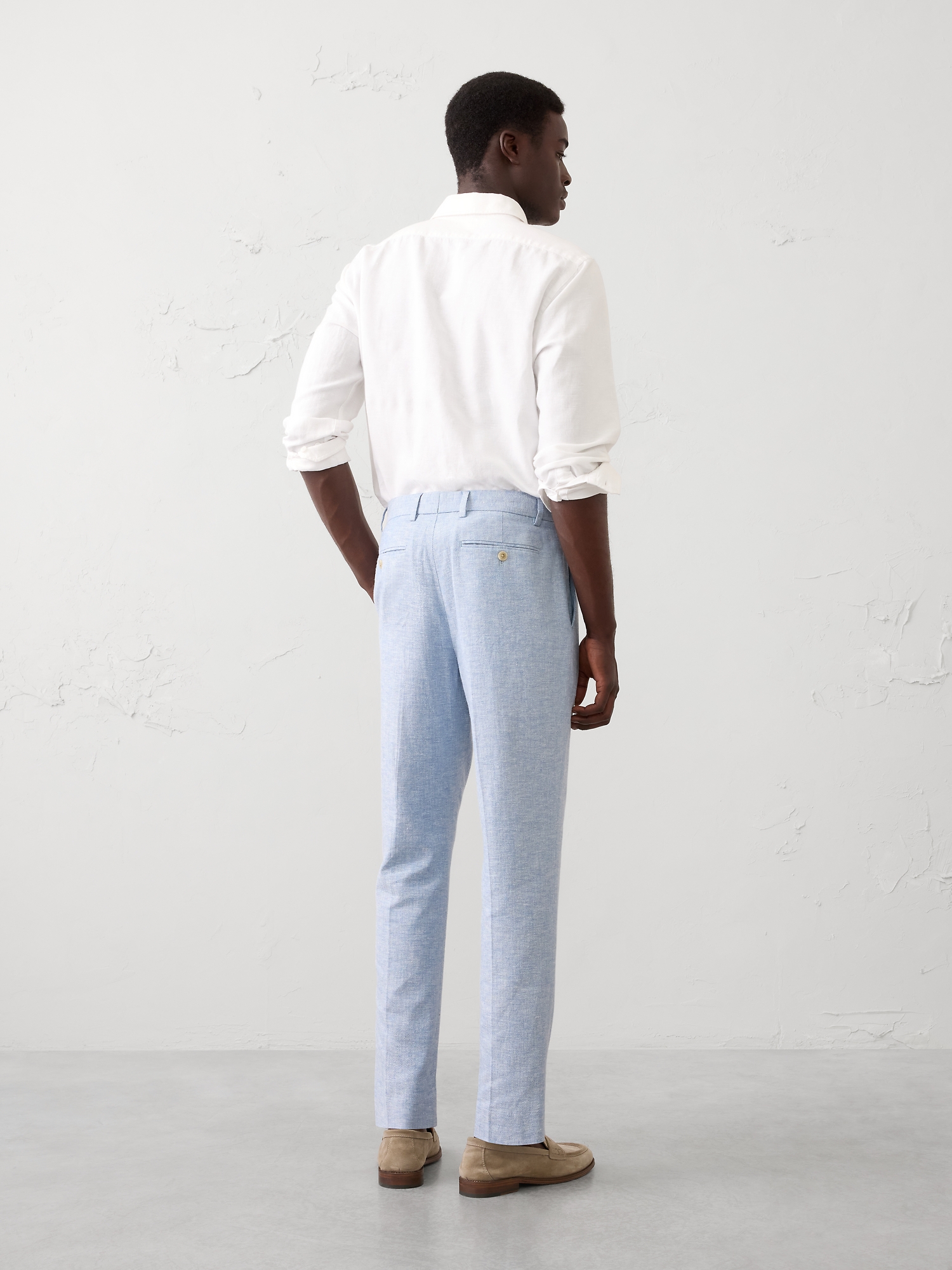 Image number 2 showing, Tailored-Fit Linen-Blend Herringbone Suit Trouser