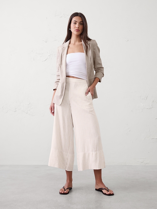 Anyday Wide-Leg High-Rise Linen-Blend Cropped Pant | Banana