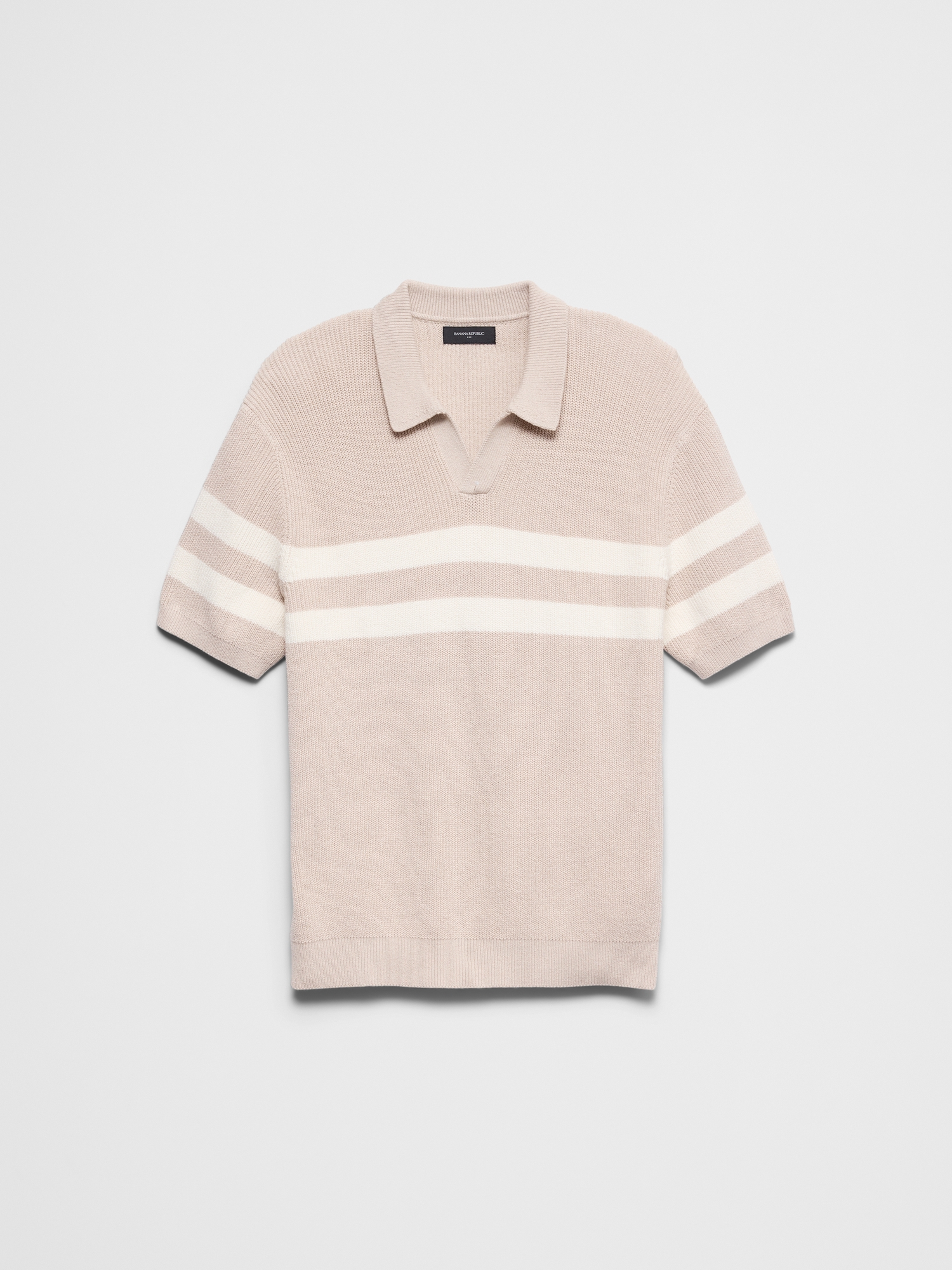 Image number 2 showing, Striped Johnny-Collar Polo Sweater