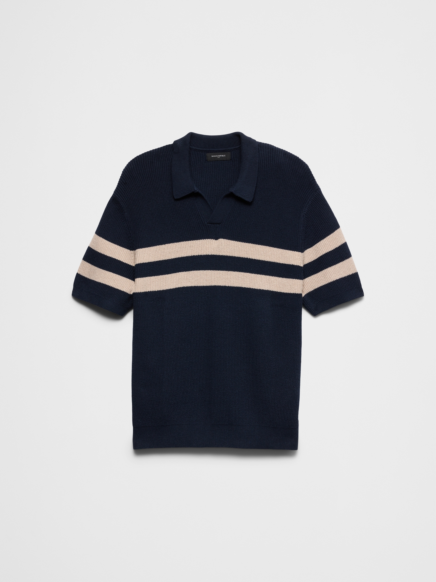 Image number 5 showing, Striped Johnny-Collar Polo Sweater