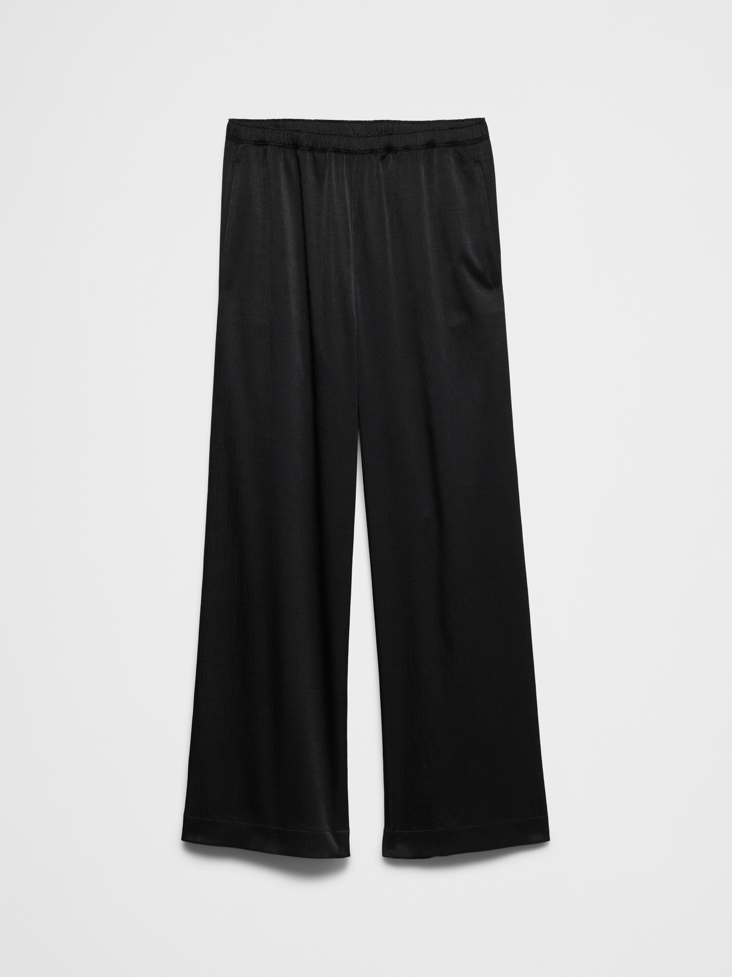 Image number 4 showing, High-Rise Wide-Leg Crinkle Satin Pull-On Pant