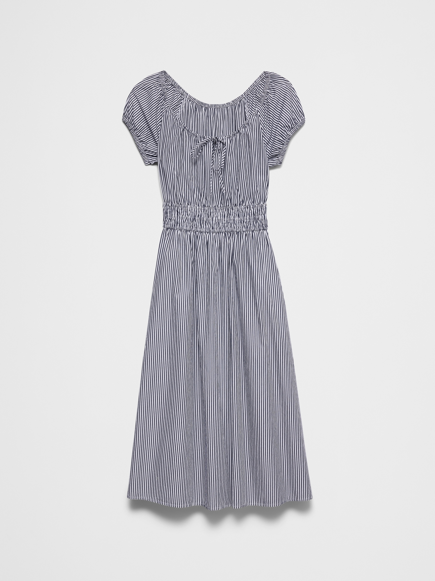 Image number 4 showing, Poplin Gathered-Neck Midi Dress