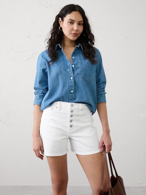 High-Rise Denim Short
