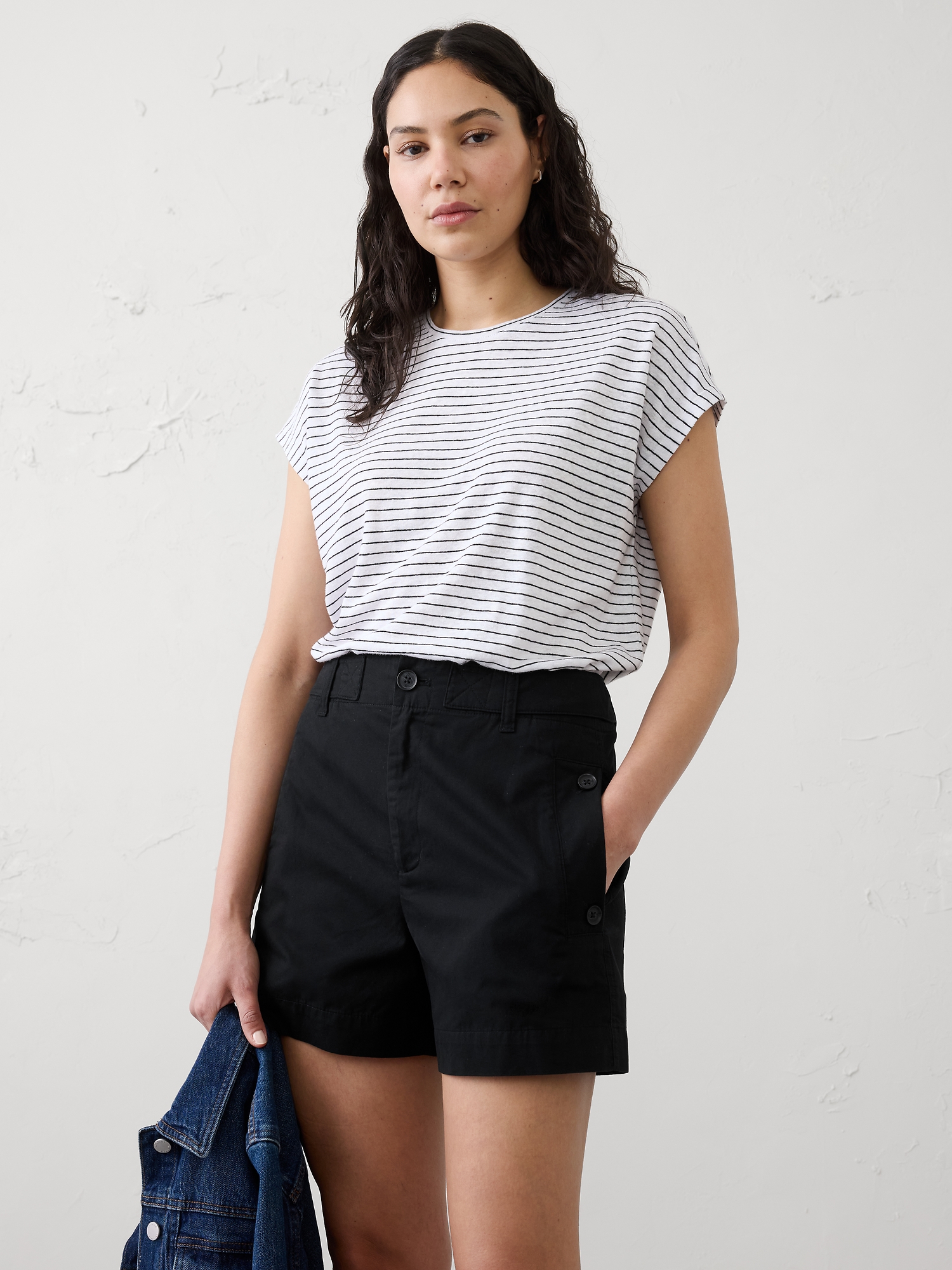 High-Rise Twill Utility Short