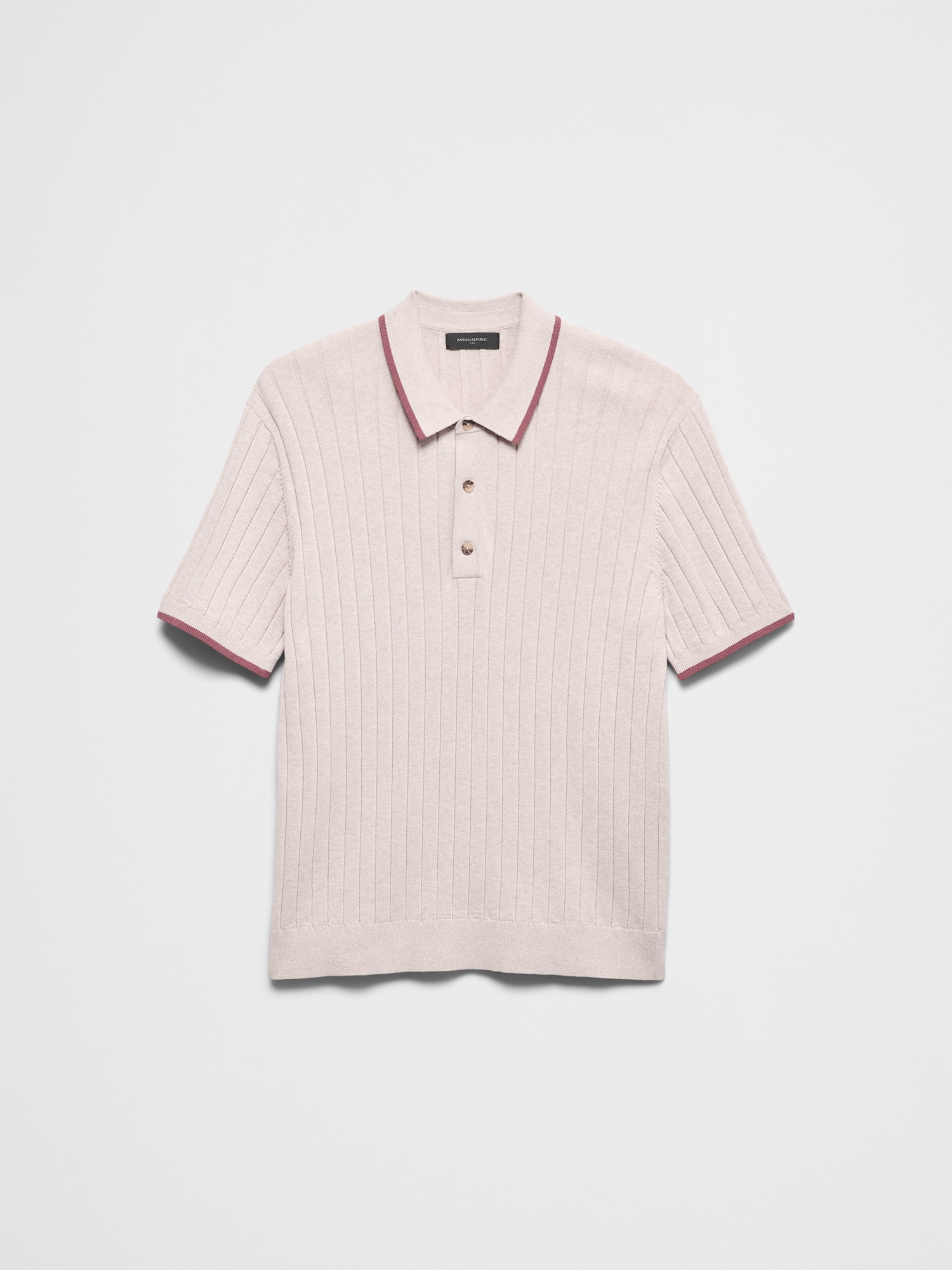 L'image numéro 7 présente Polo coupe étroite à côtes larges