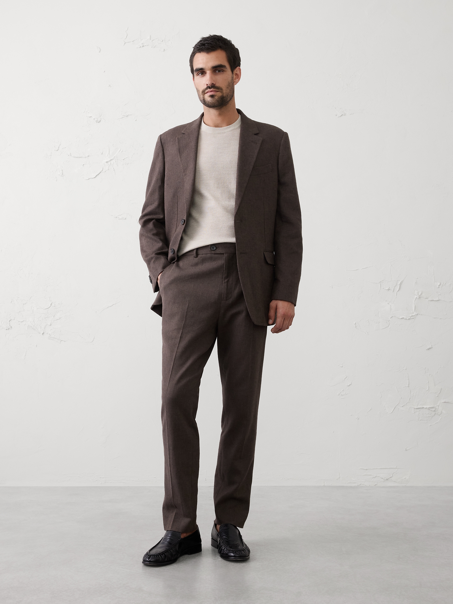 Image number 1 showing, Linen-Blend Herringbone Suit Trouser