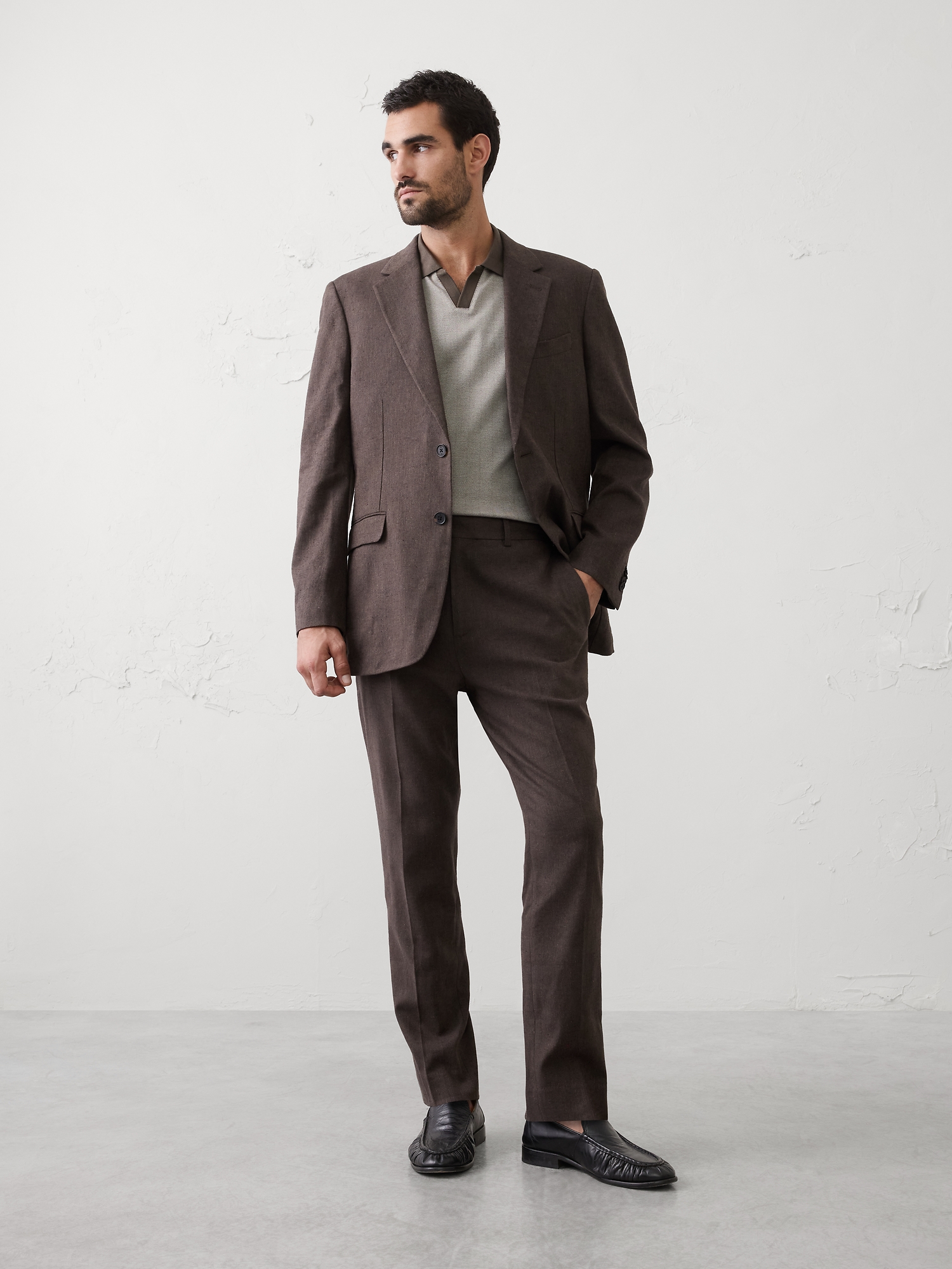 Image number 1 showing, Linen-Blend Herringbone Suit Jacket