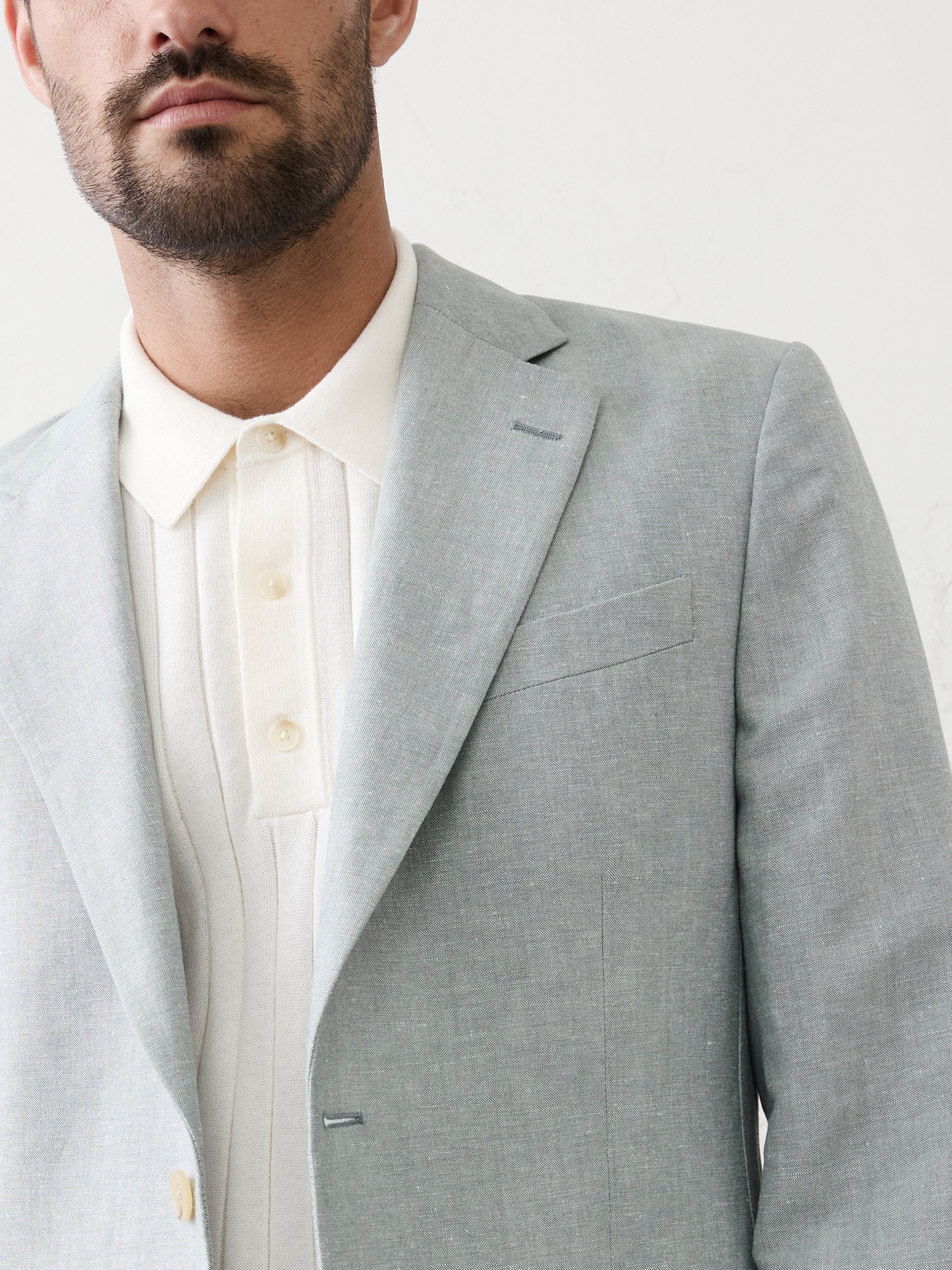 Image number 3 showing, Linen-Blend Mineral Suit Jacket