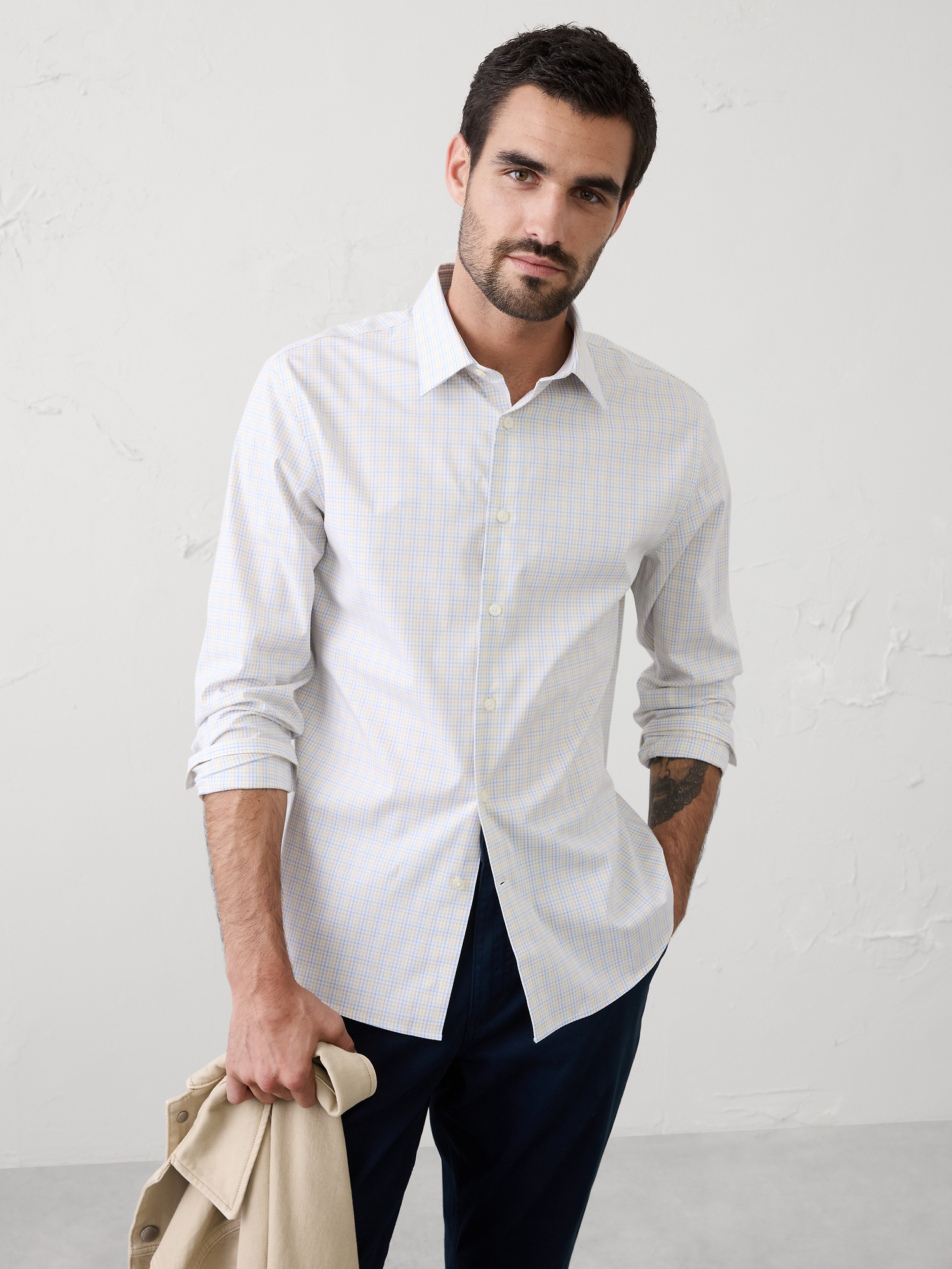 Image number 1 showing, Slim-Fit Untucked Dress Shirt